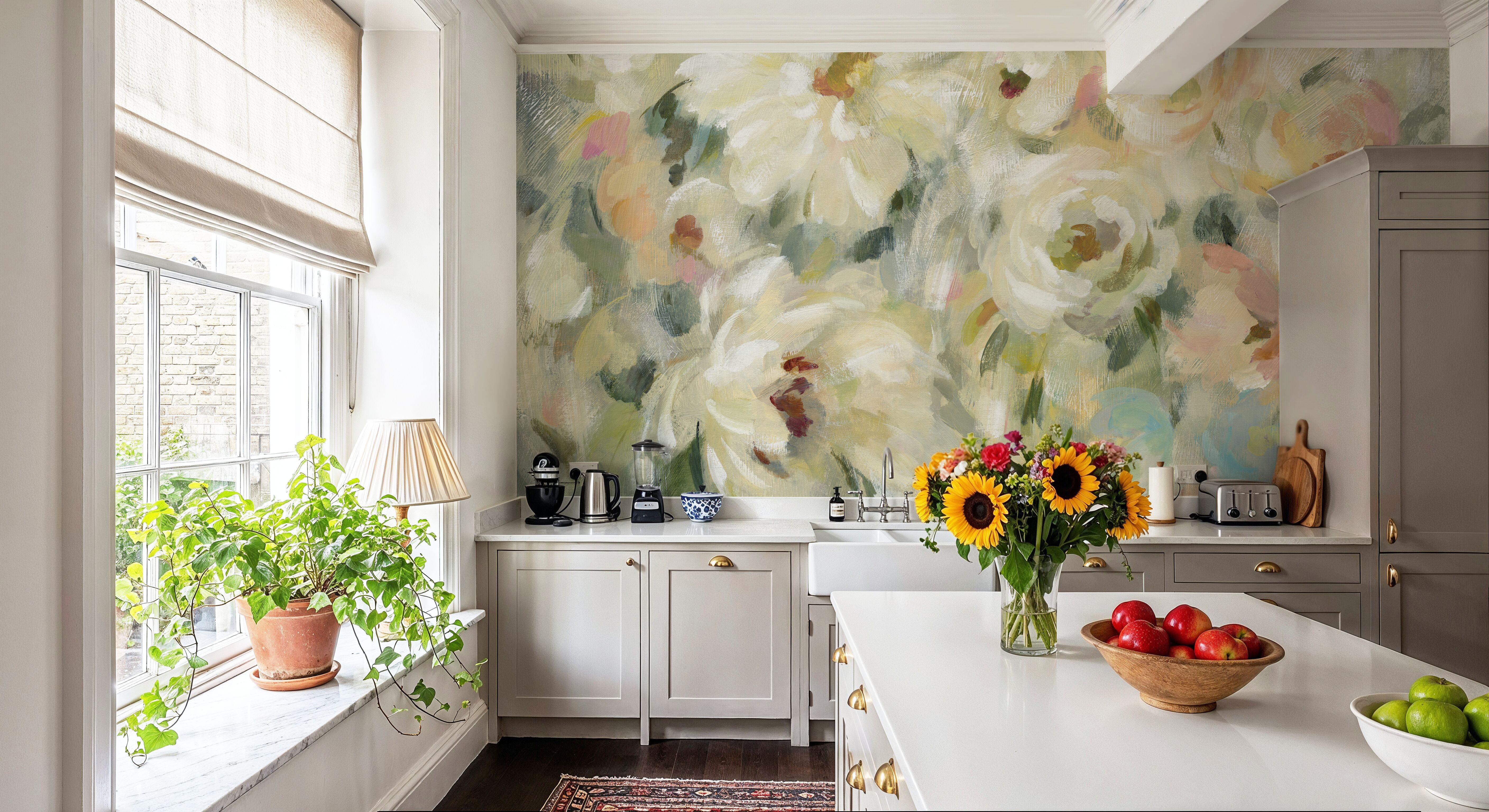Expressive Pale Floral on Canvas