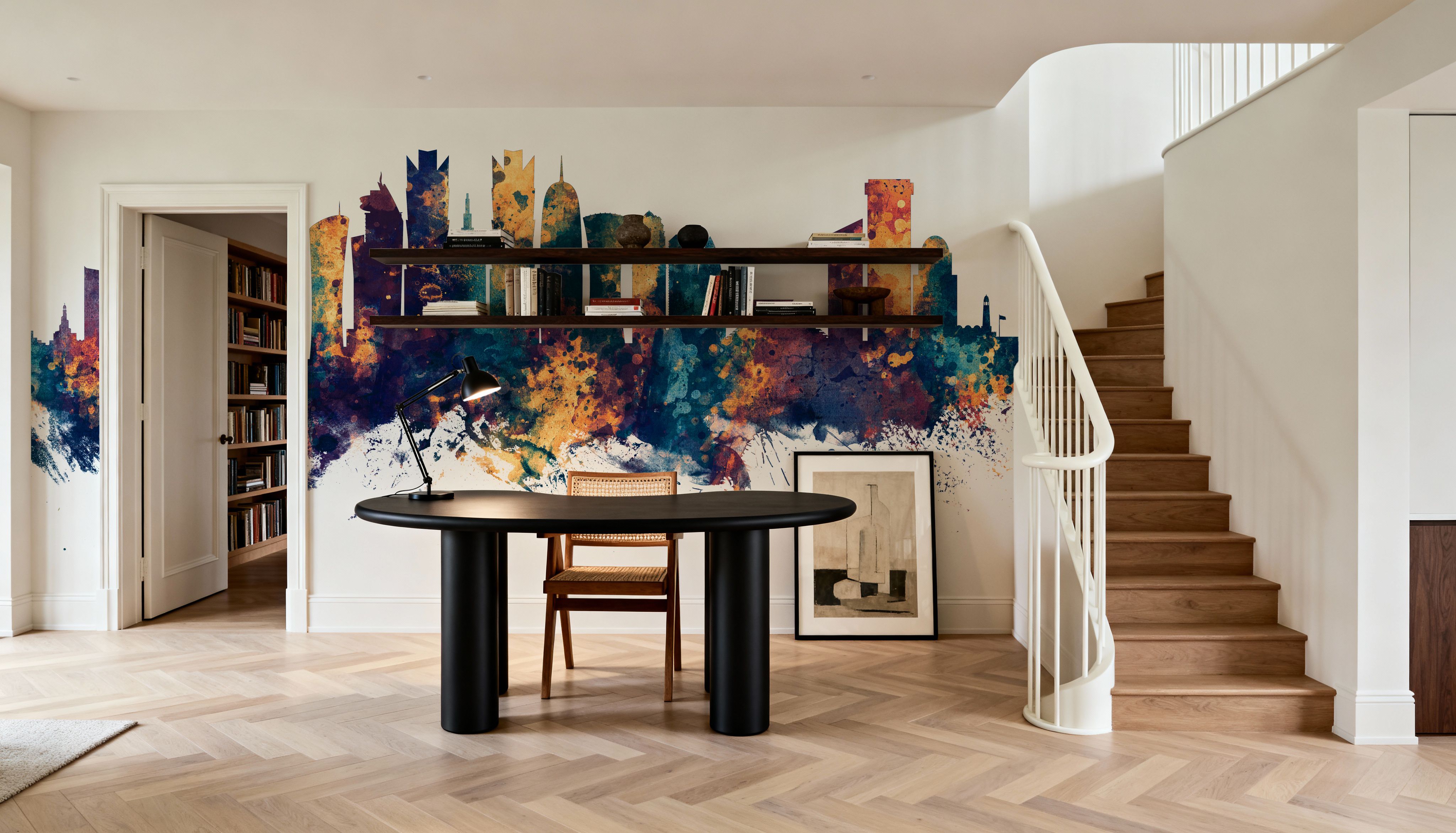 Doha Qatar Skyline Blue & Bronze