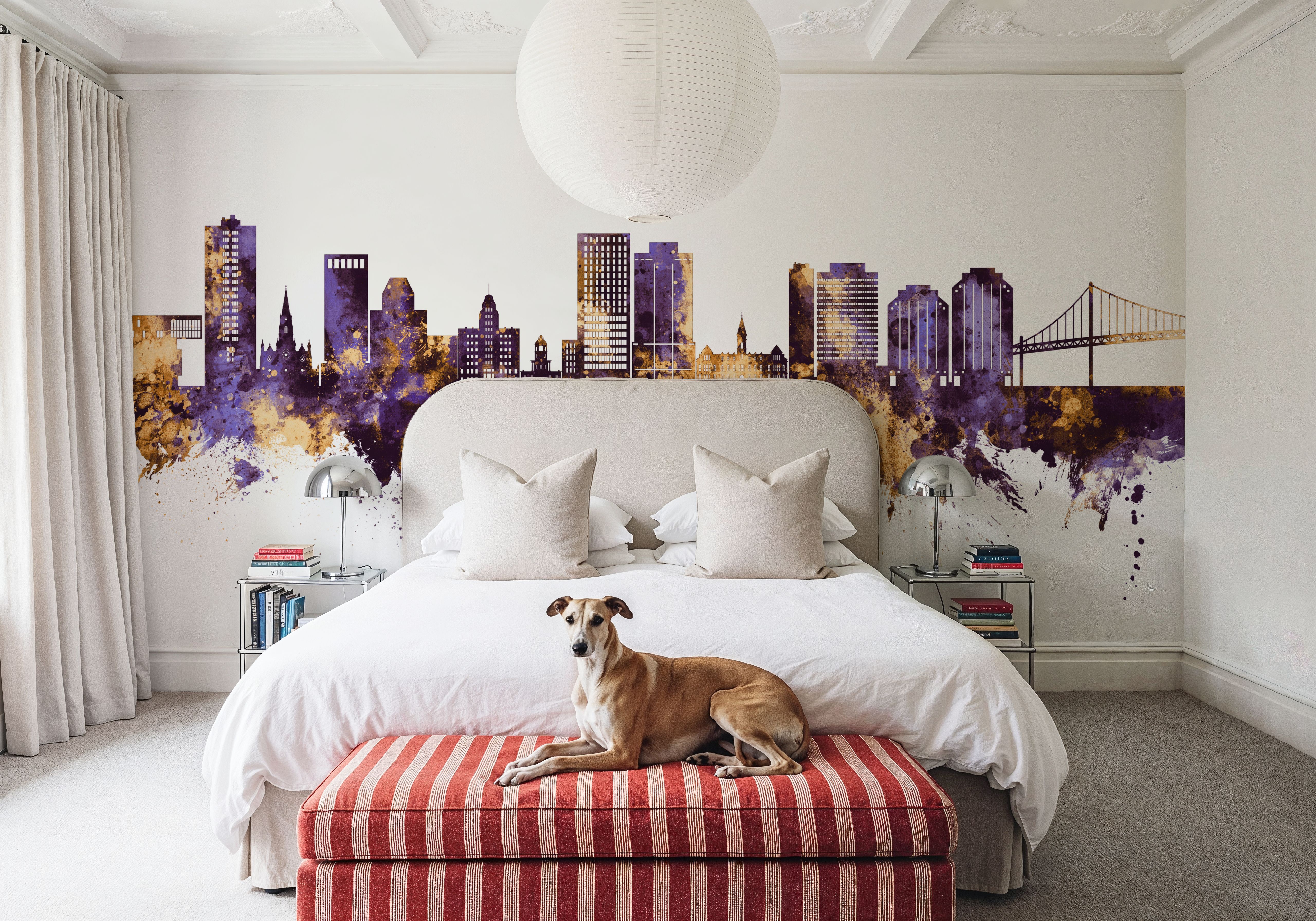 Halifax Canada Skyline Purple & Gold