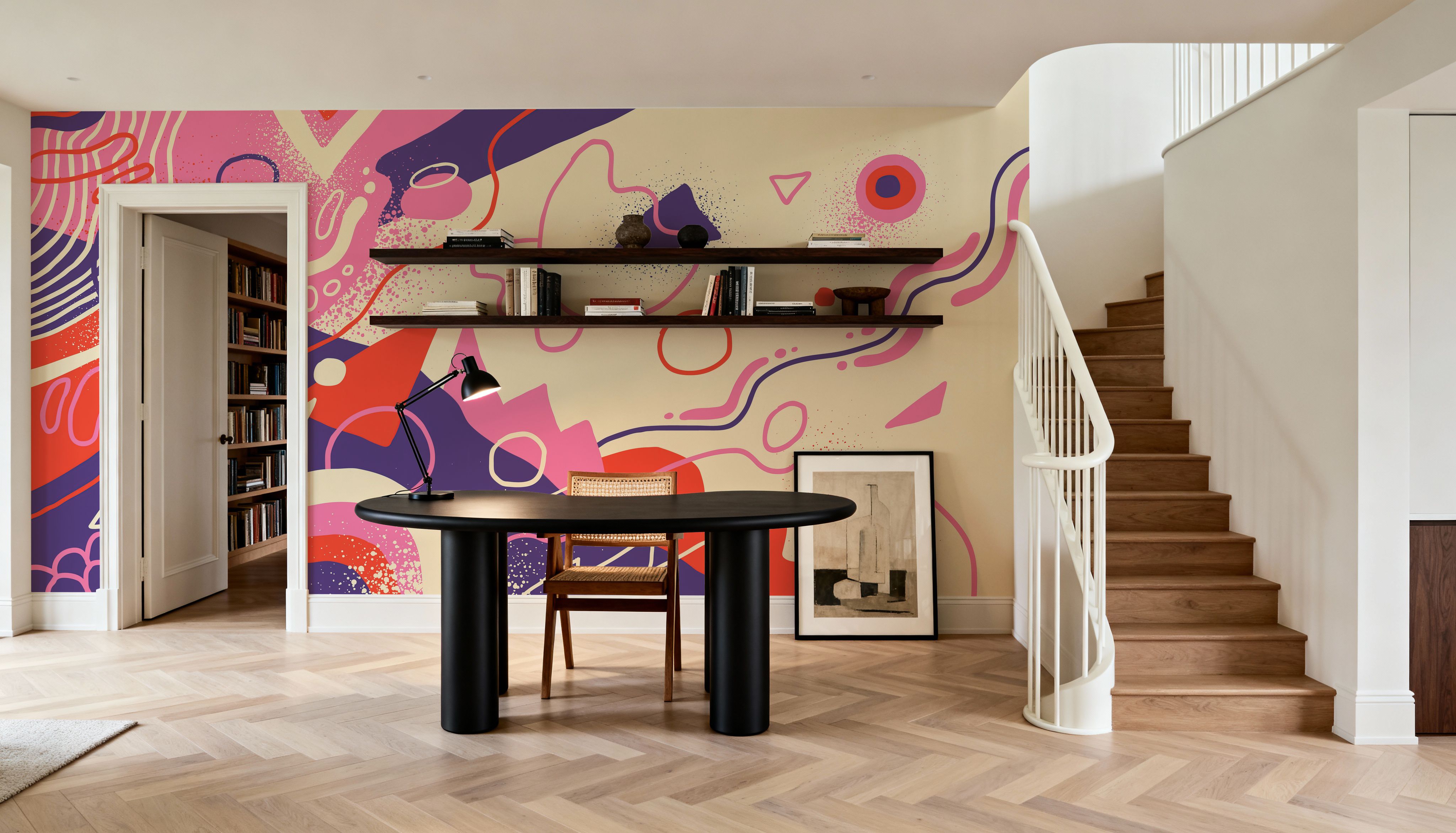 Escena, Papel pintado