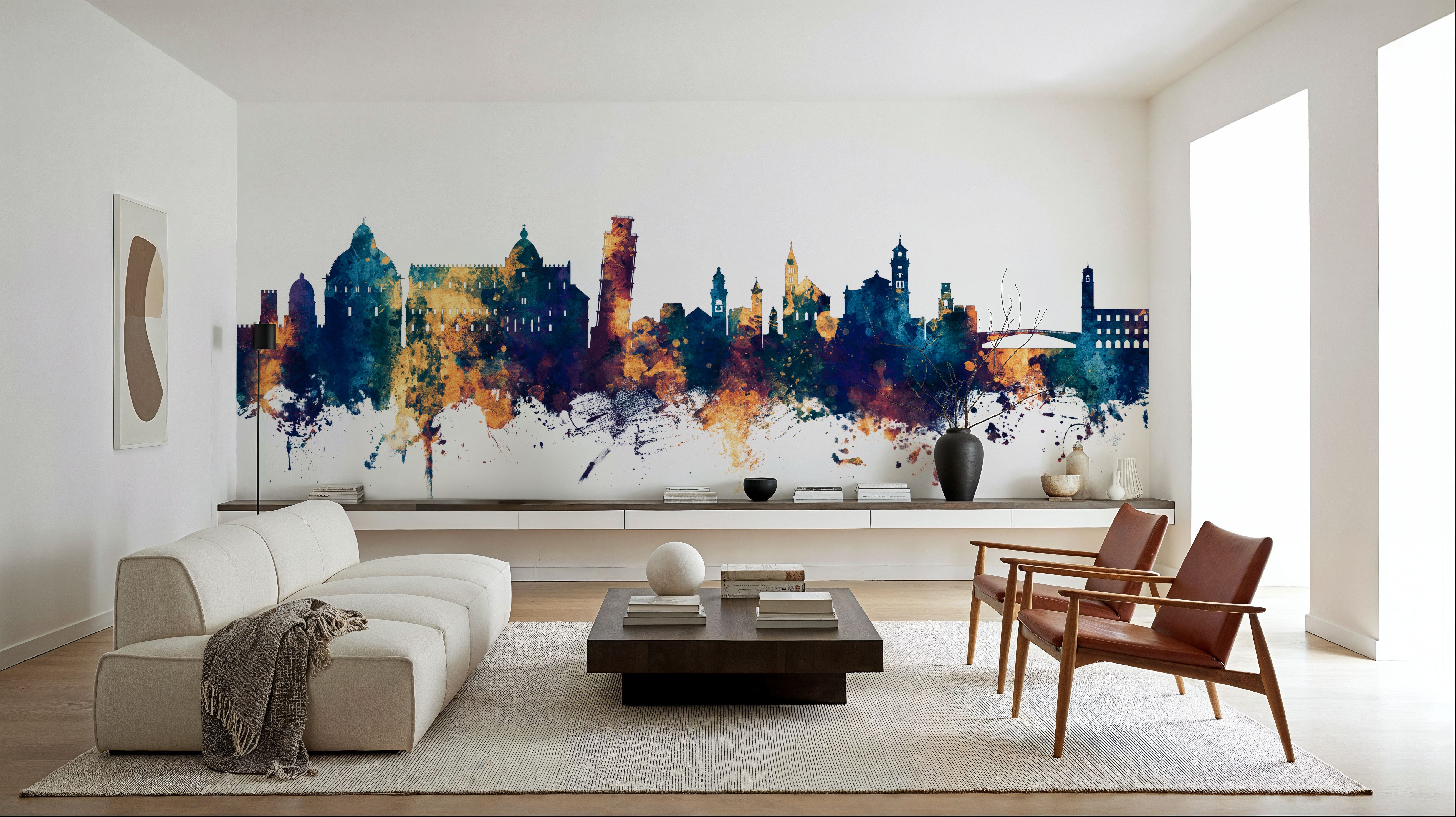 Pisa Italy Skyline Blue & Bronze