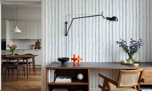 Watercolor Stripes Indigo