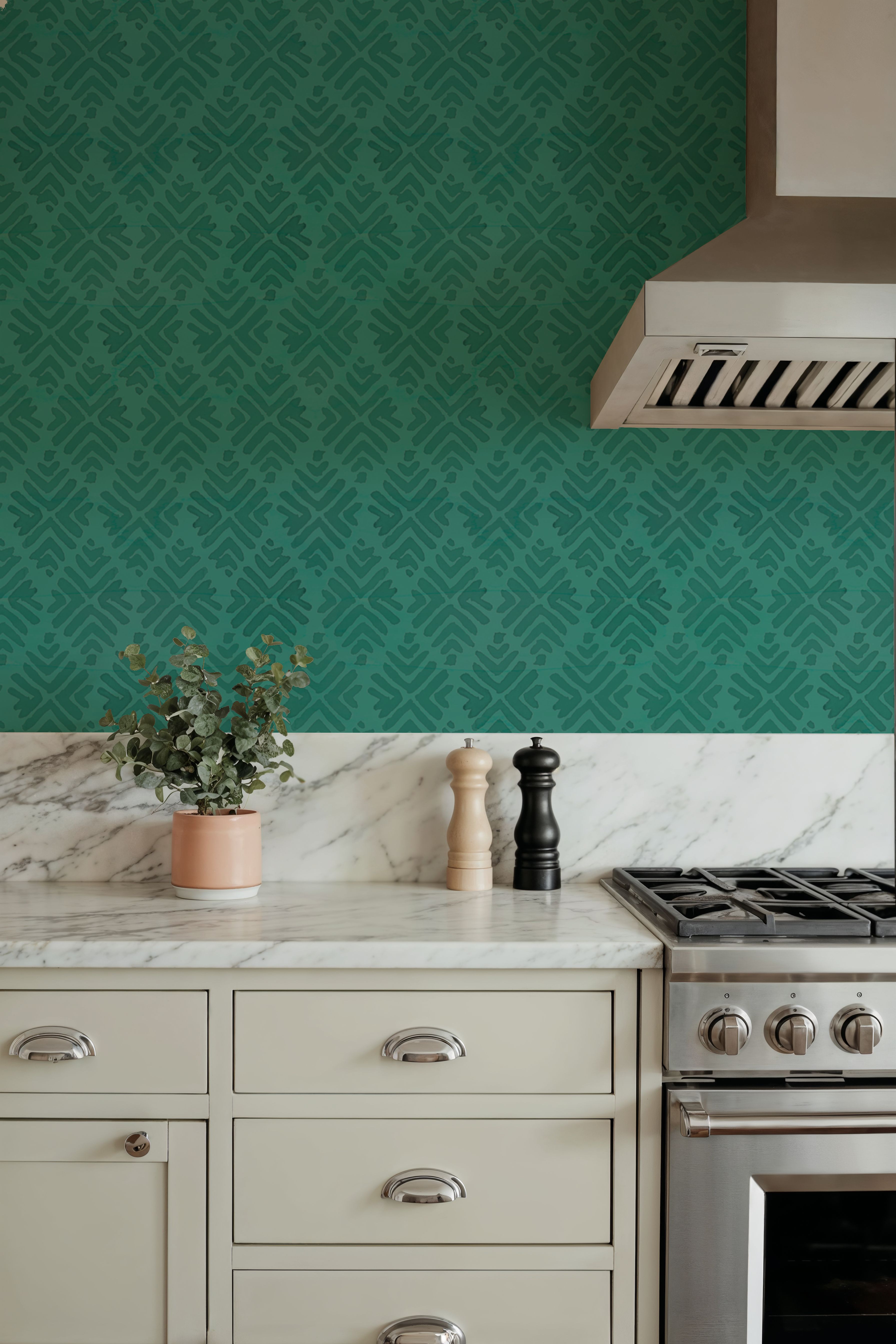 Bohemian Leaves Persian Green