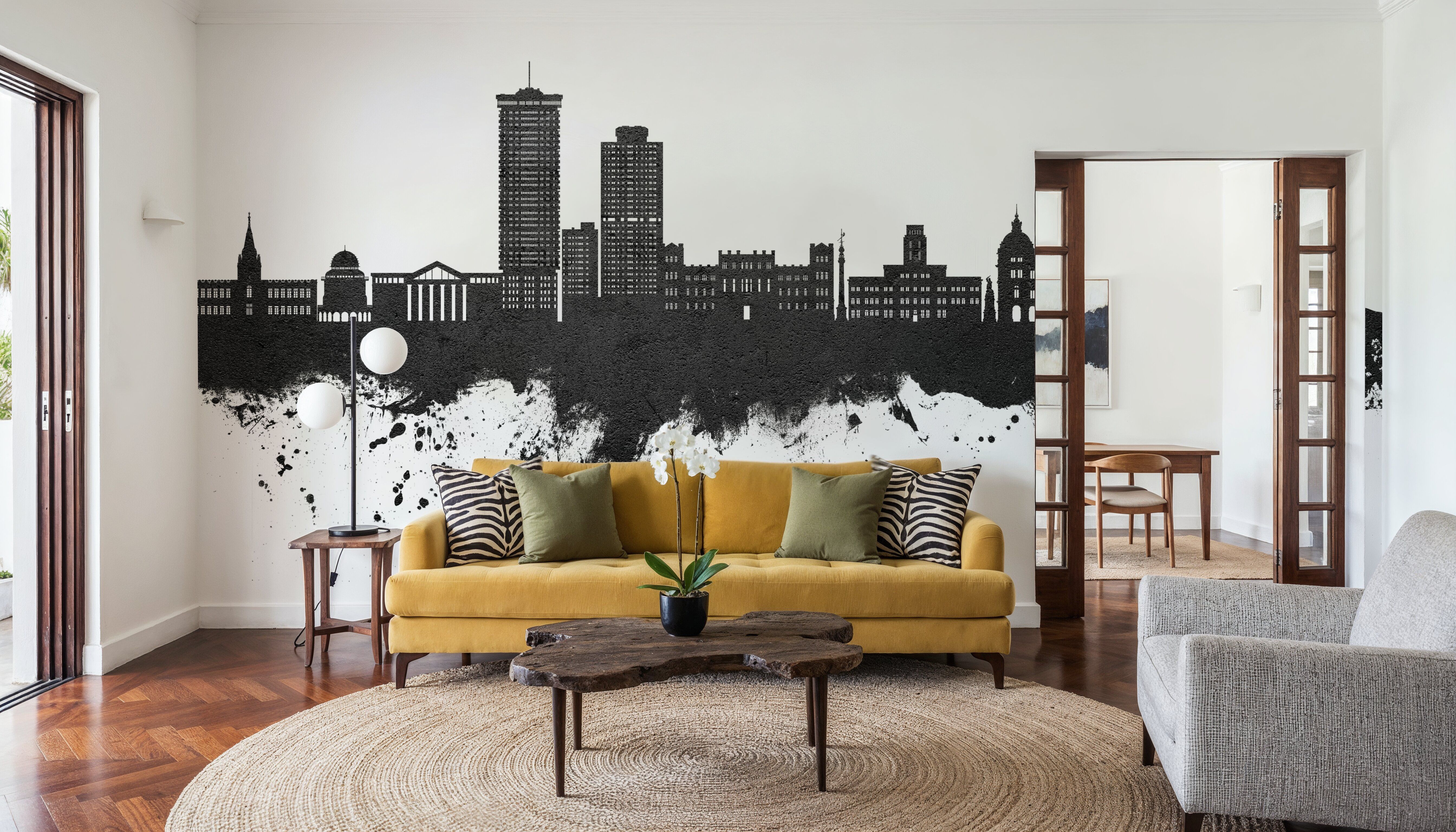 A Coruña Spain Skyline Black & White