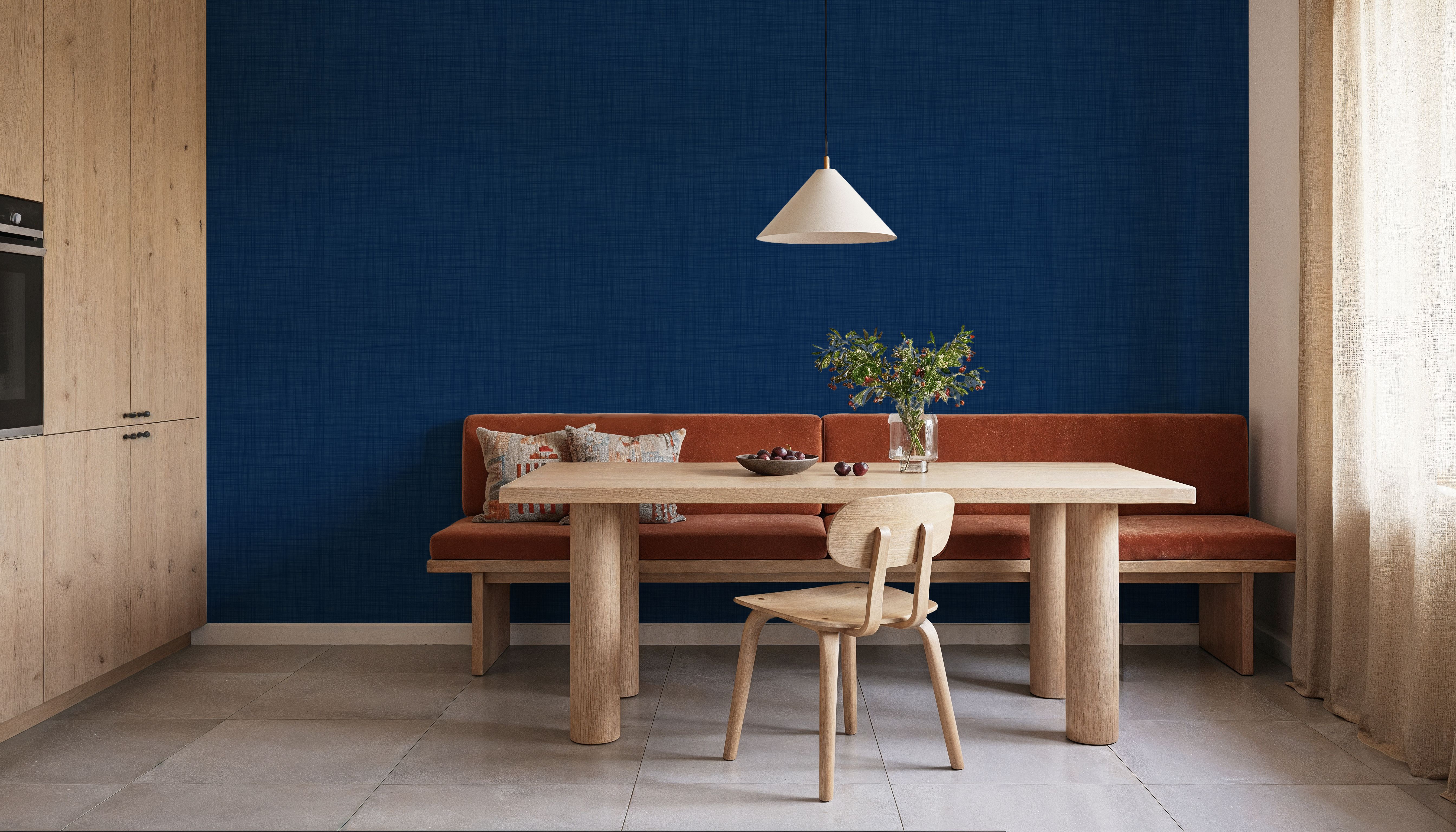 Mottled Linen Effect, Indigo Denim