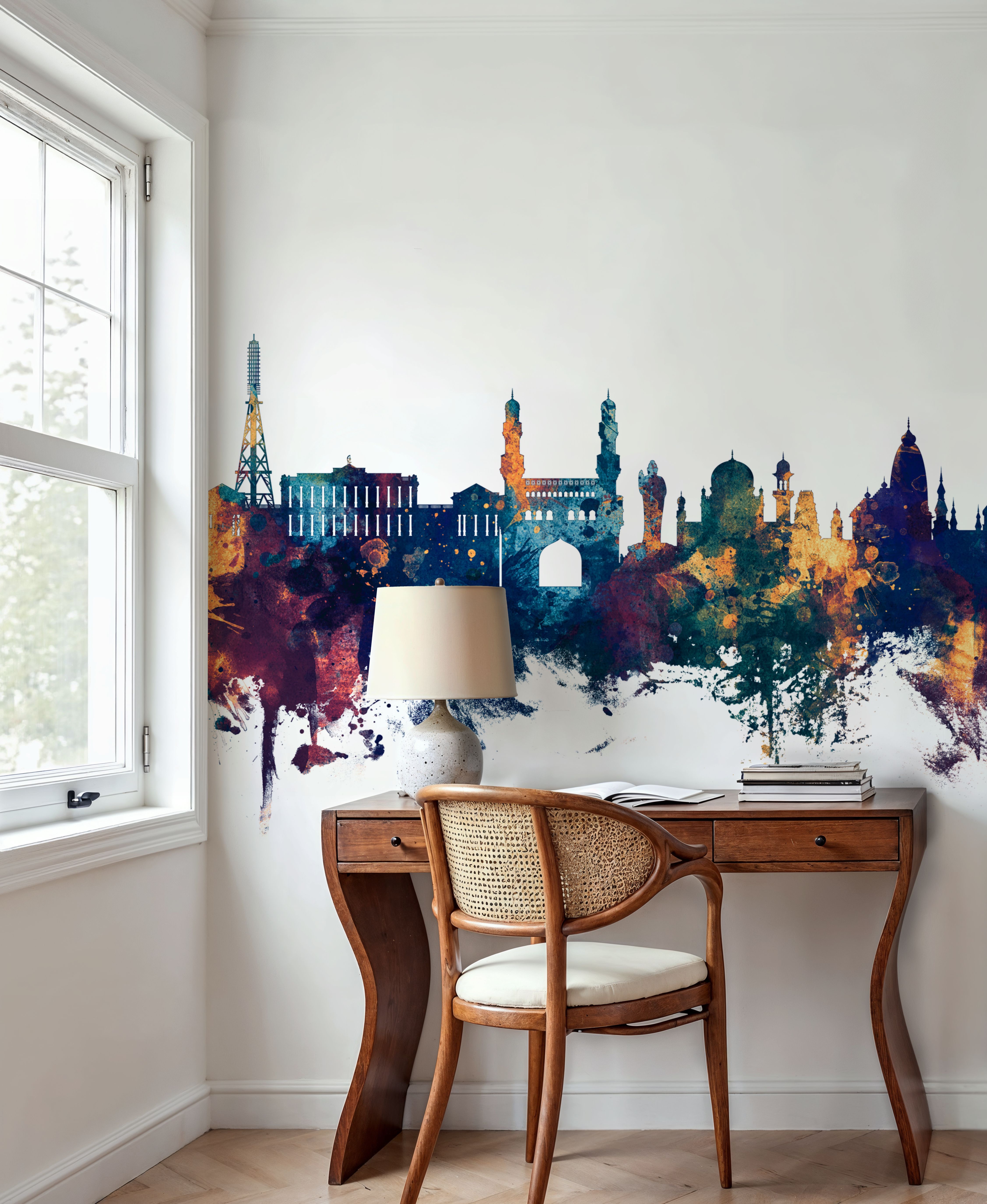 Hyderabad Skyline Blue & Bronze