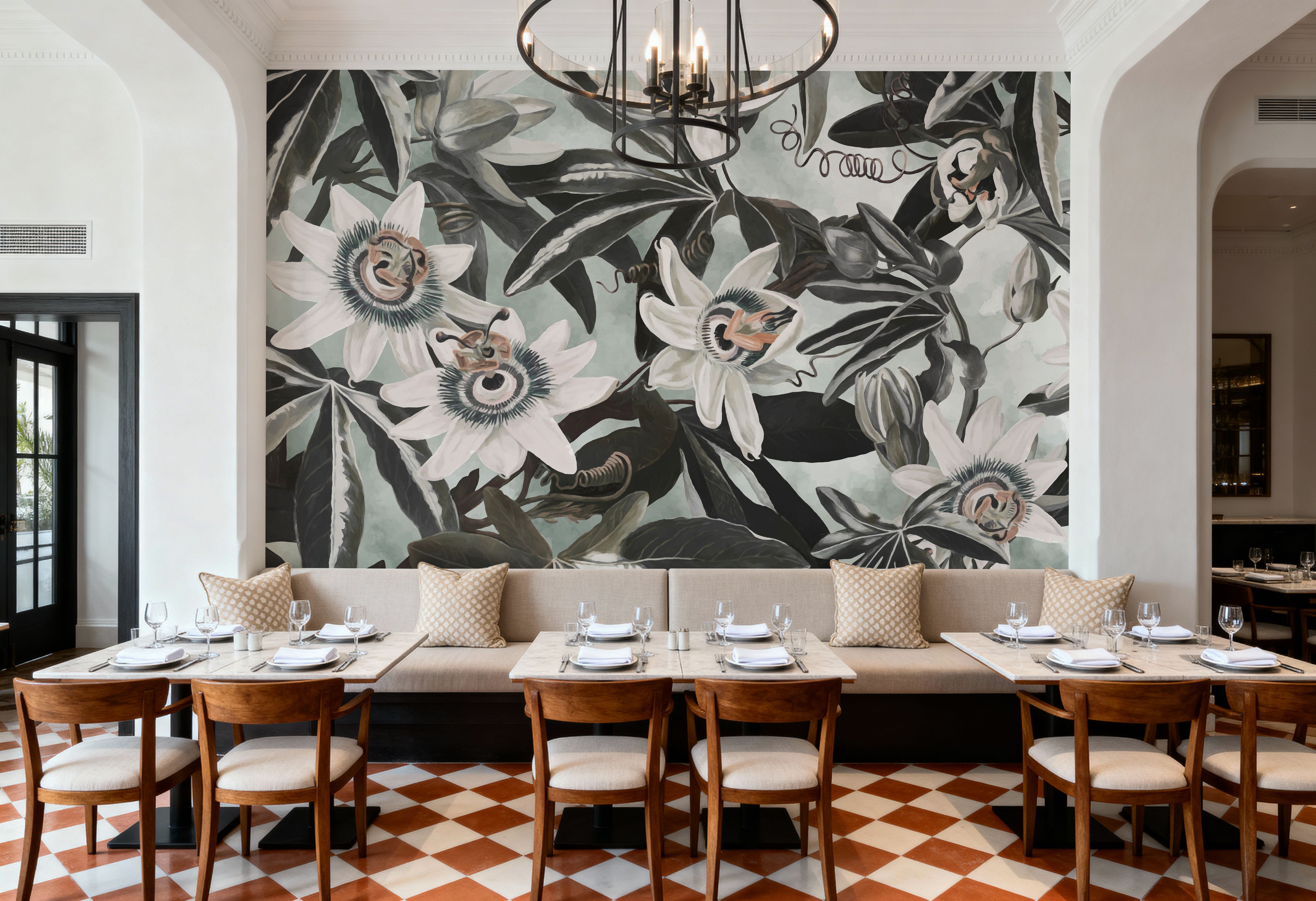 White Passiflora Green