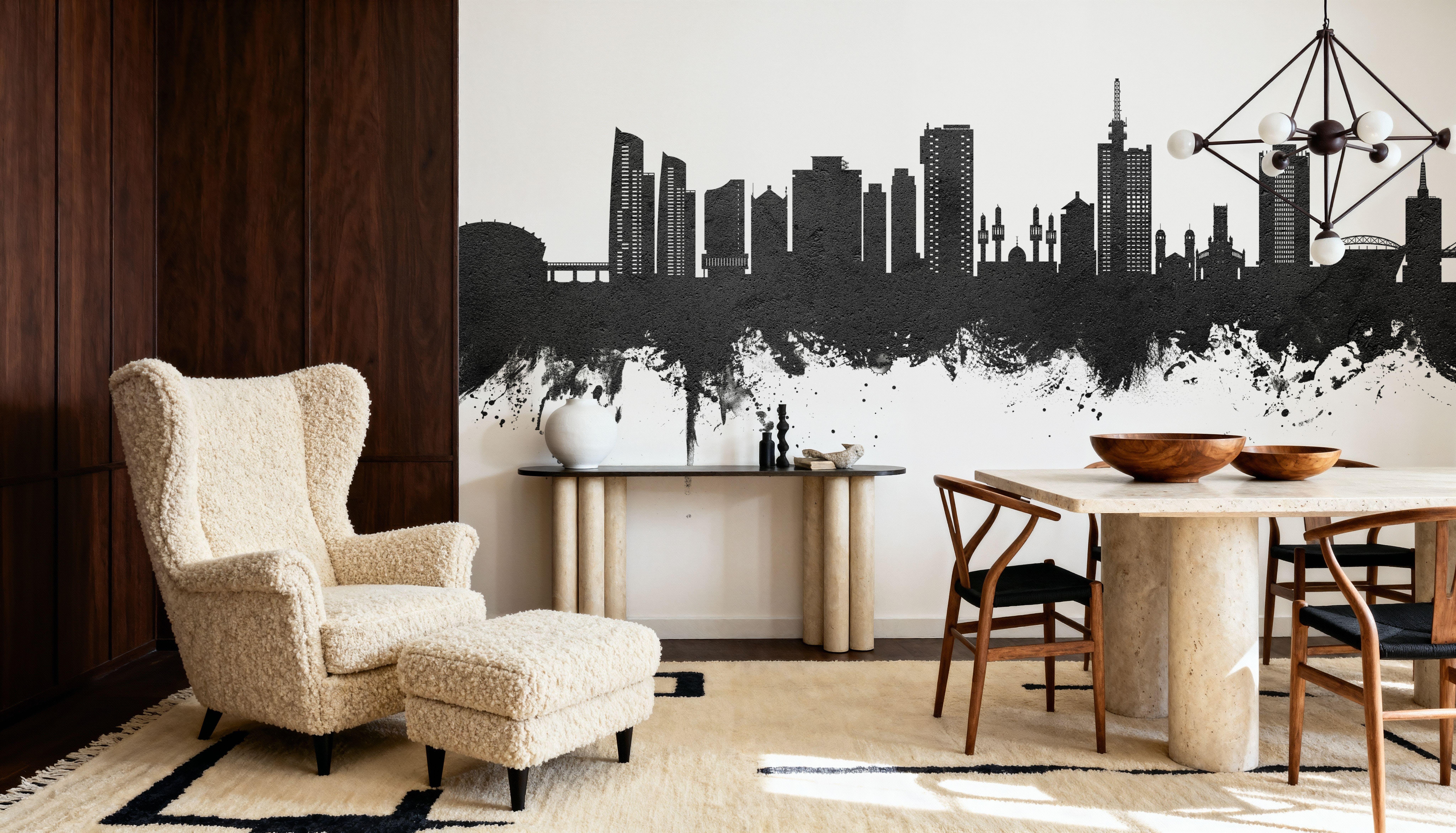 Lagos Nigeria Skyline Black & White