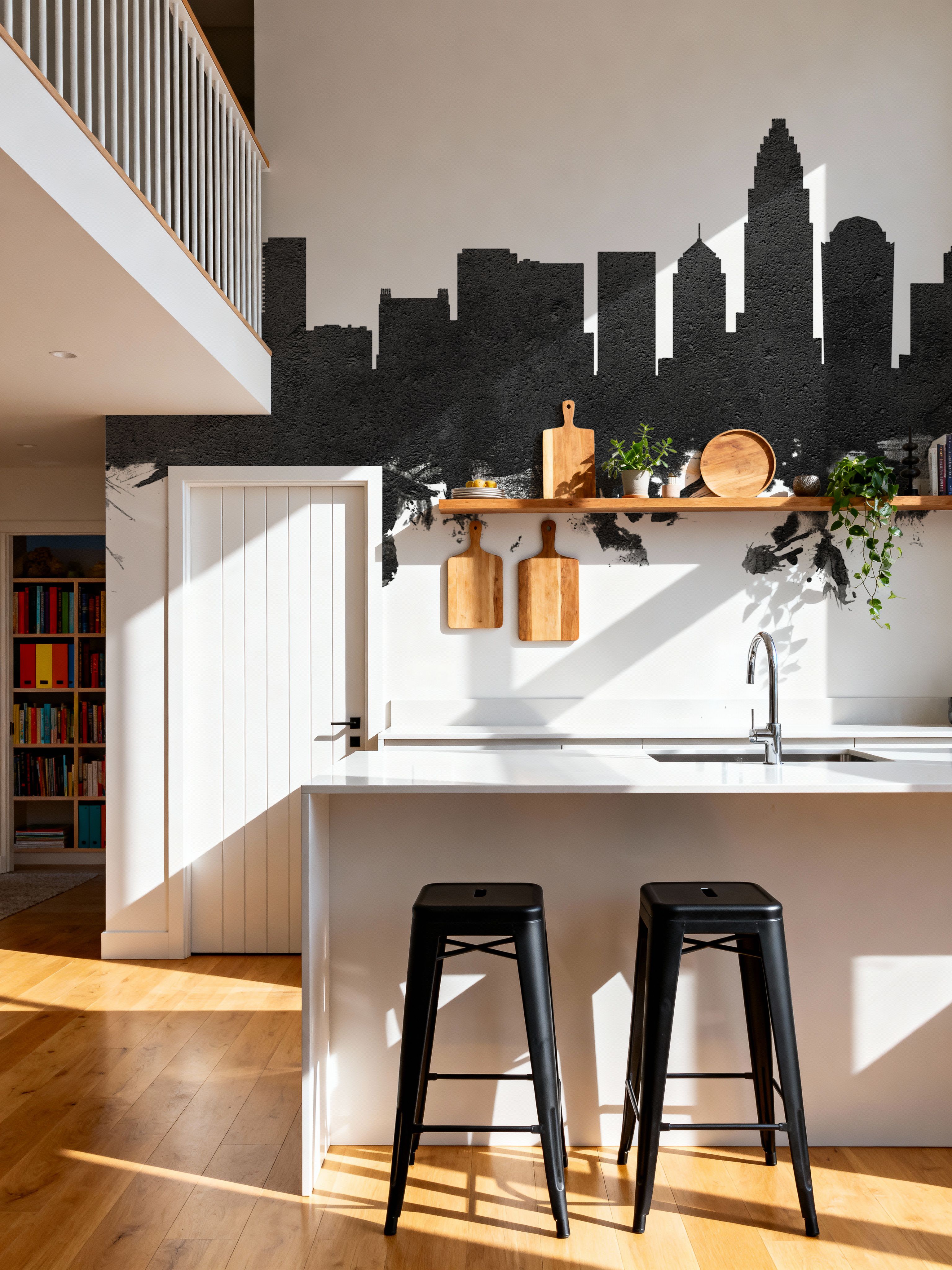 Charlotte North Carolina Skyline Black & White