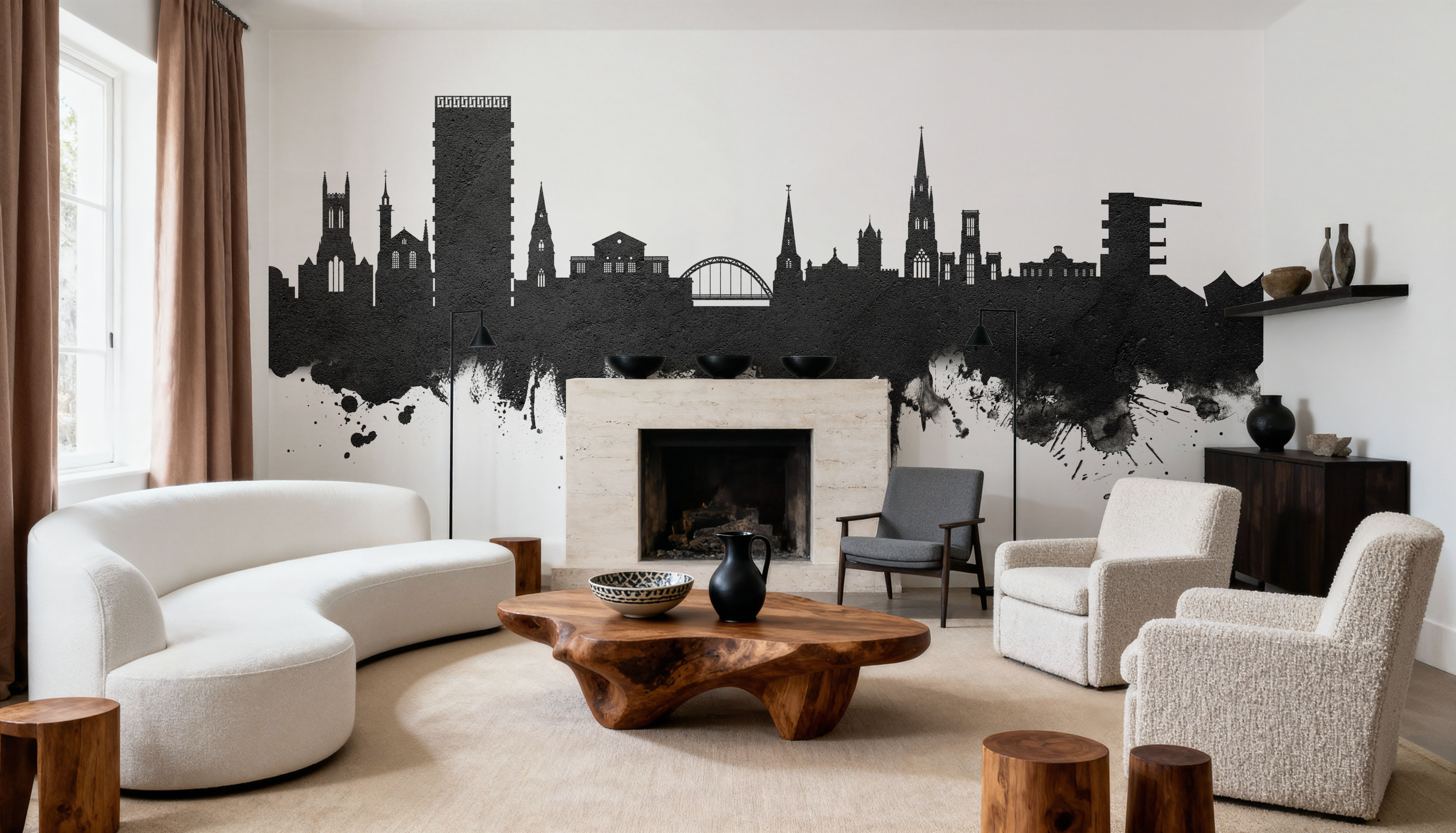 Cheltenham England Skyline Black & White