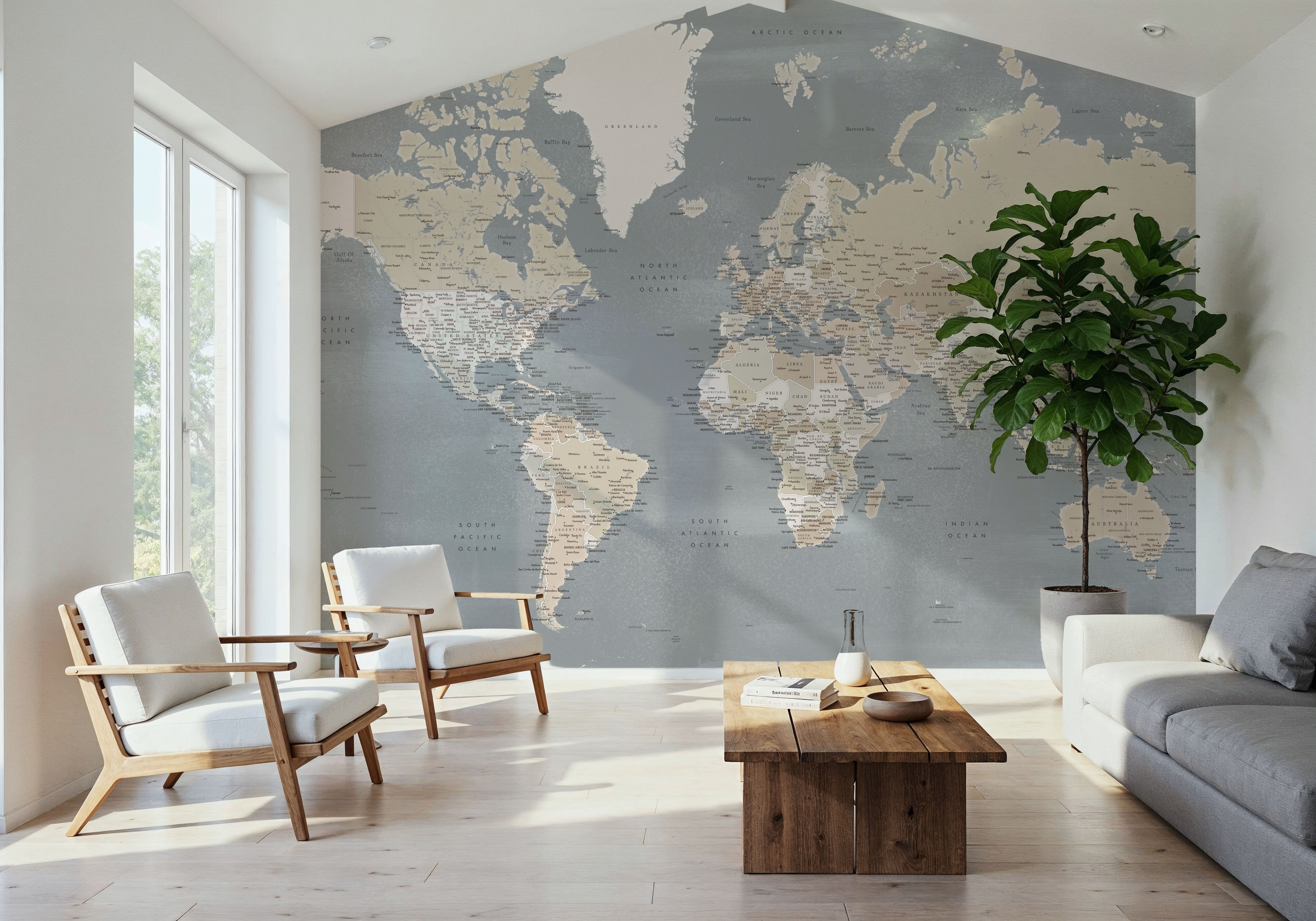 World Map Cities - Landers, Tapeten