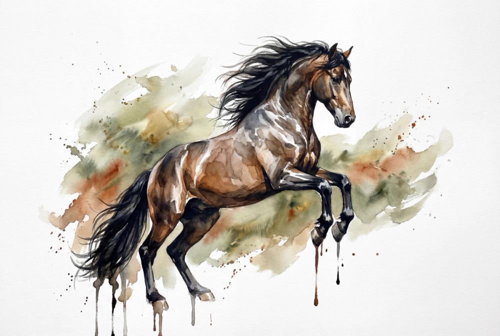 Powerful Horse II - Watercolor Spirit Animals Series