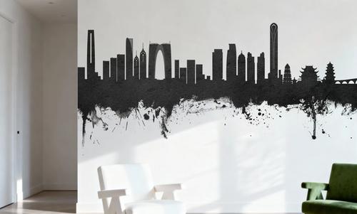 Suzhou China Skyline Black & White