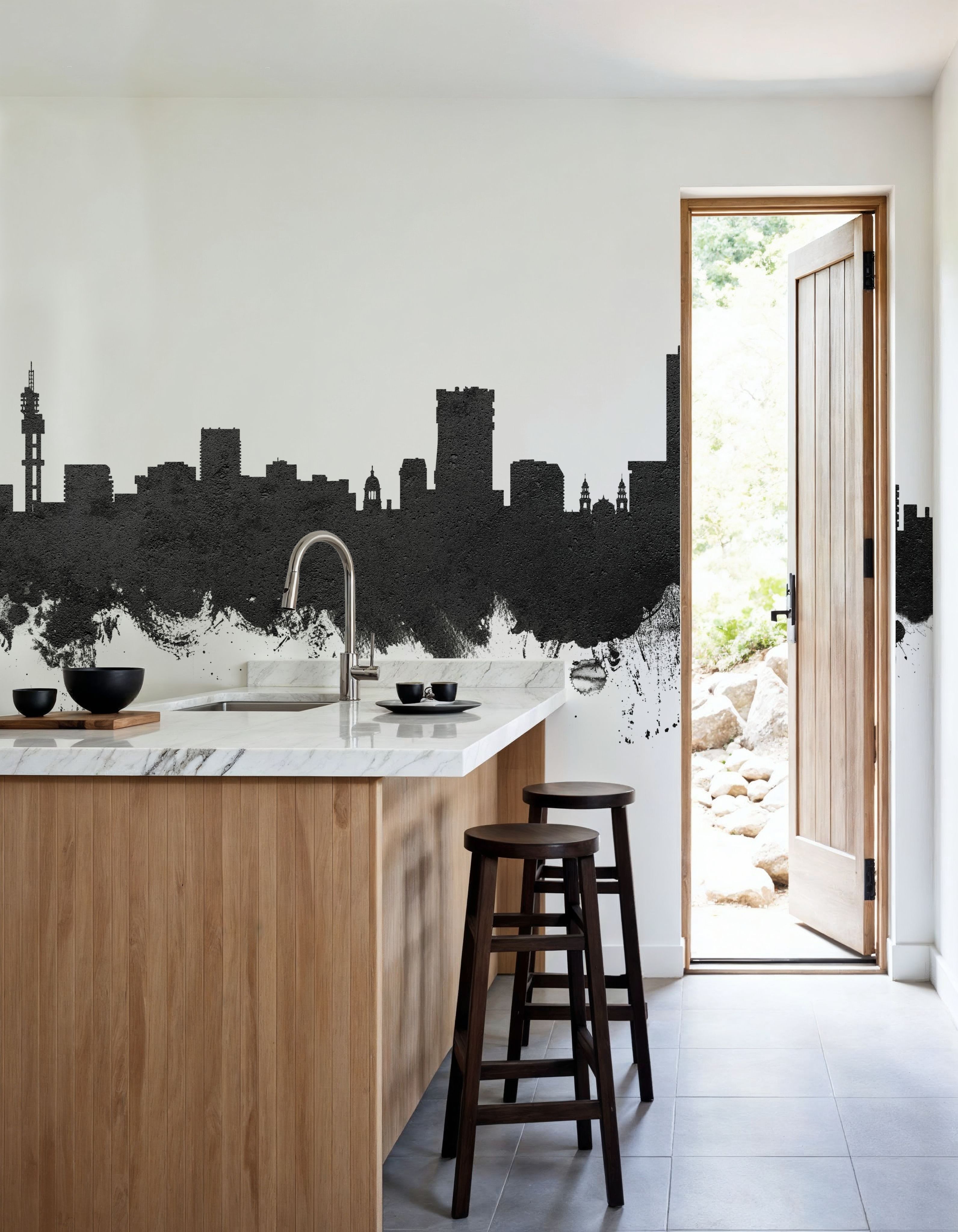 Pretoria South Africa Skyline Black & White