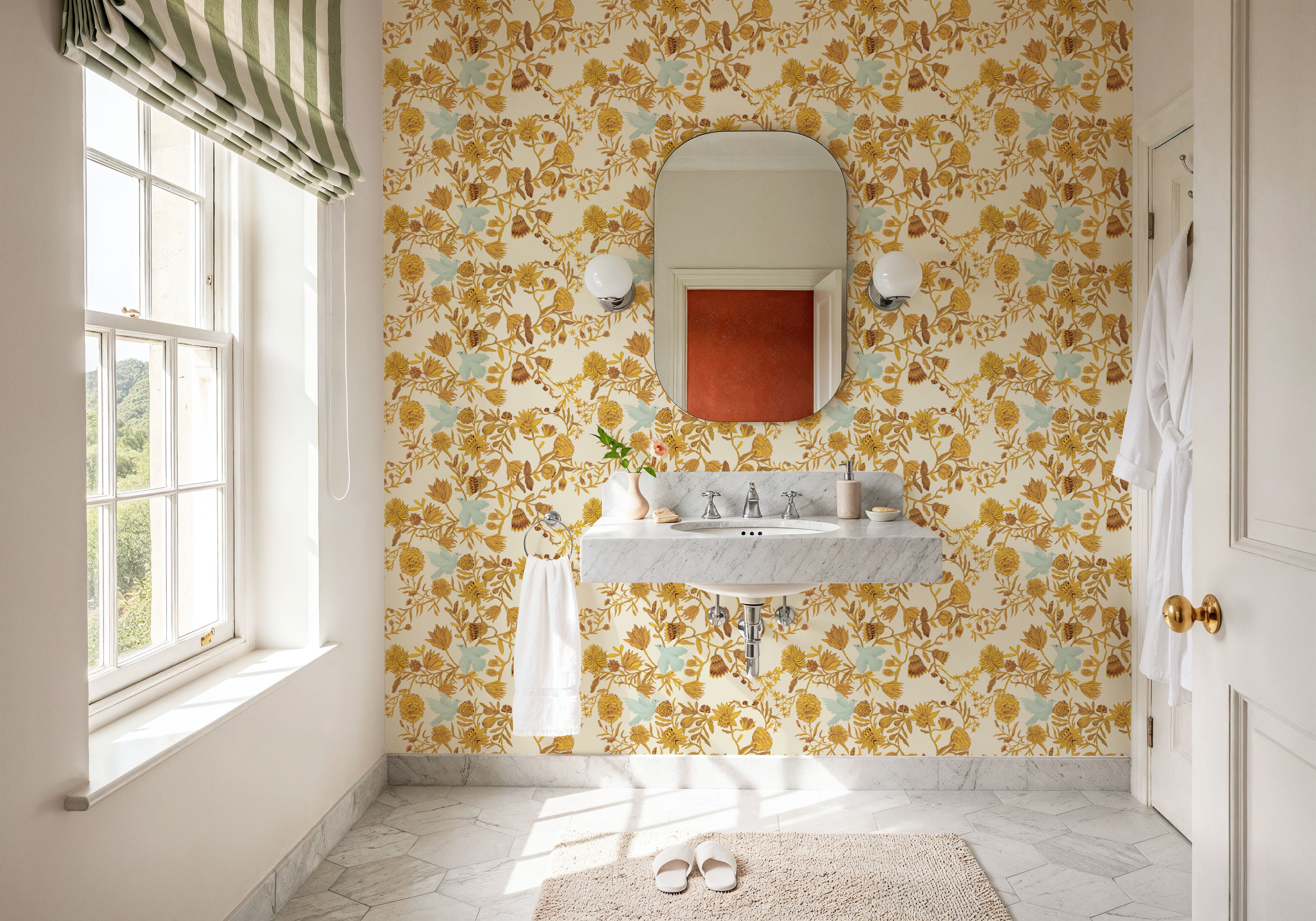 Miracle Blossoms and Birds, Yellow