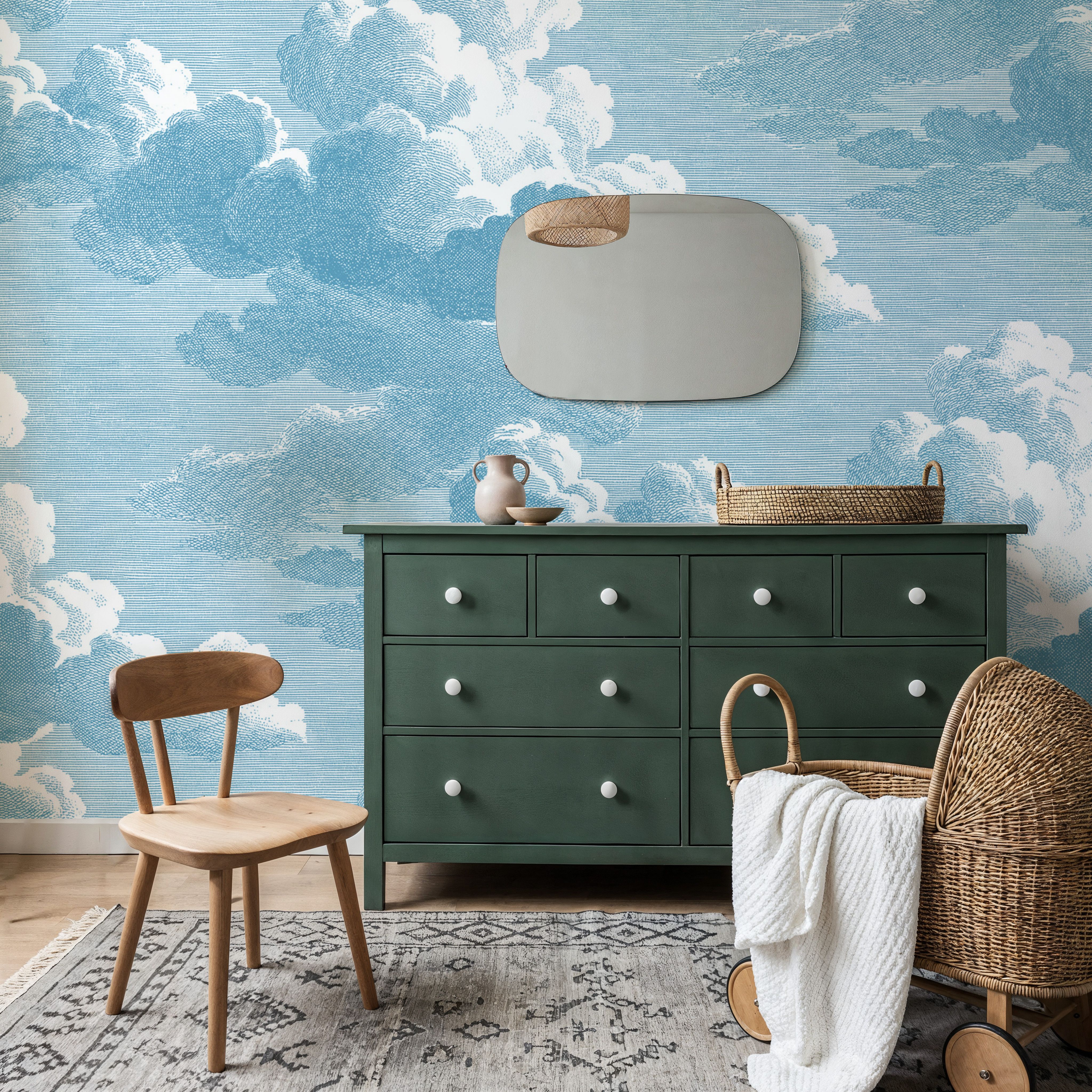 Intaglio Clouds, Washed Demin