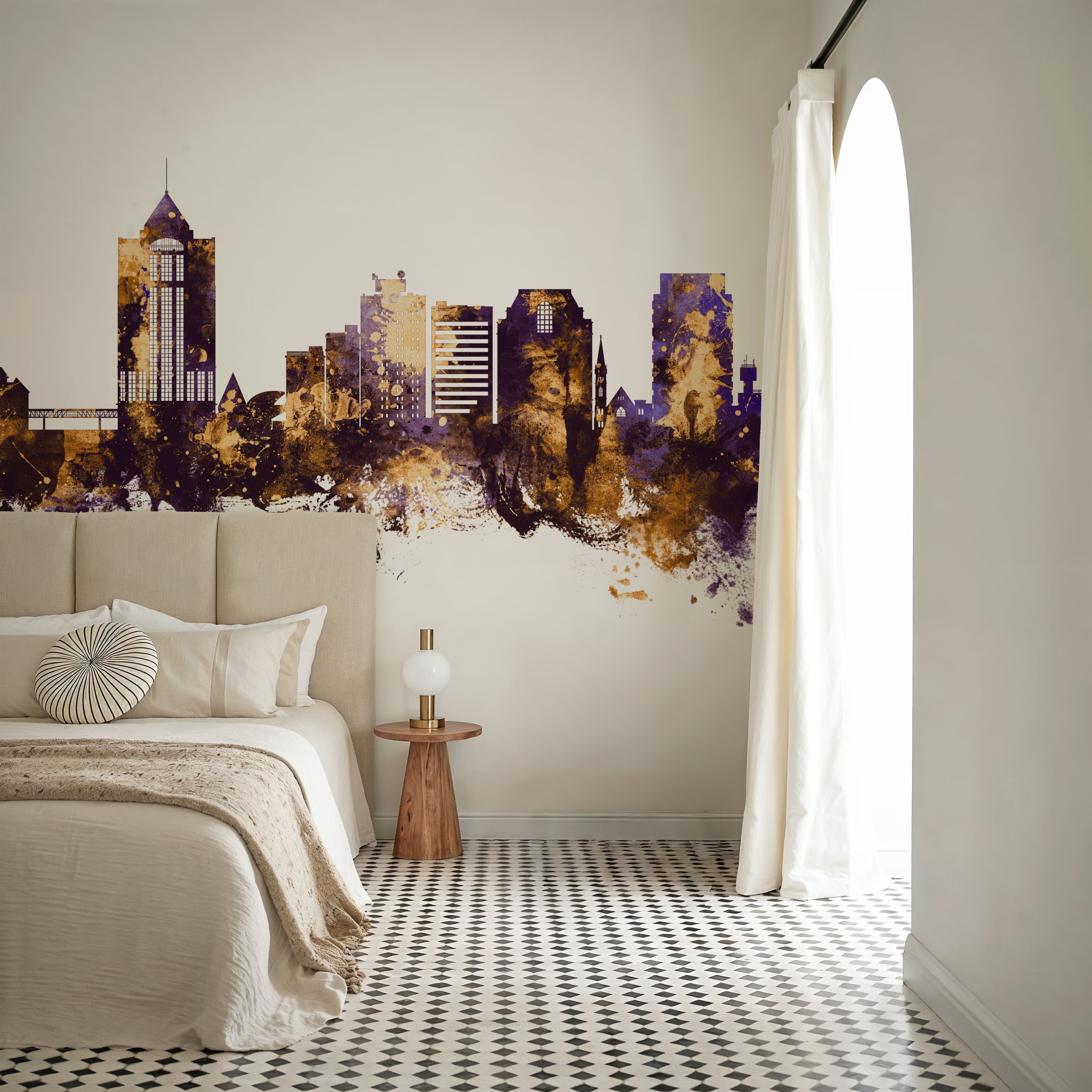 Roanoke Virginia Skyline Purple & Gold