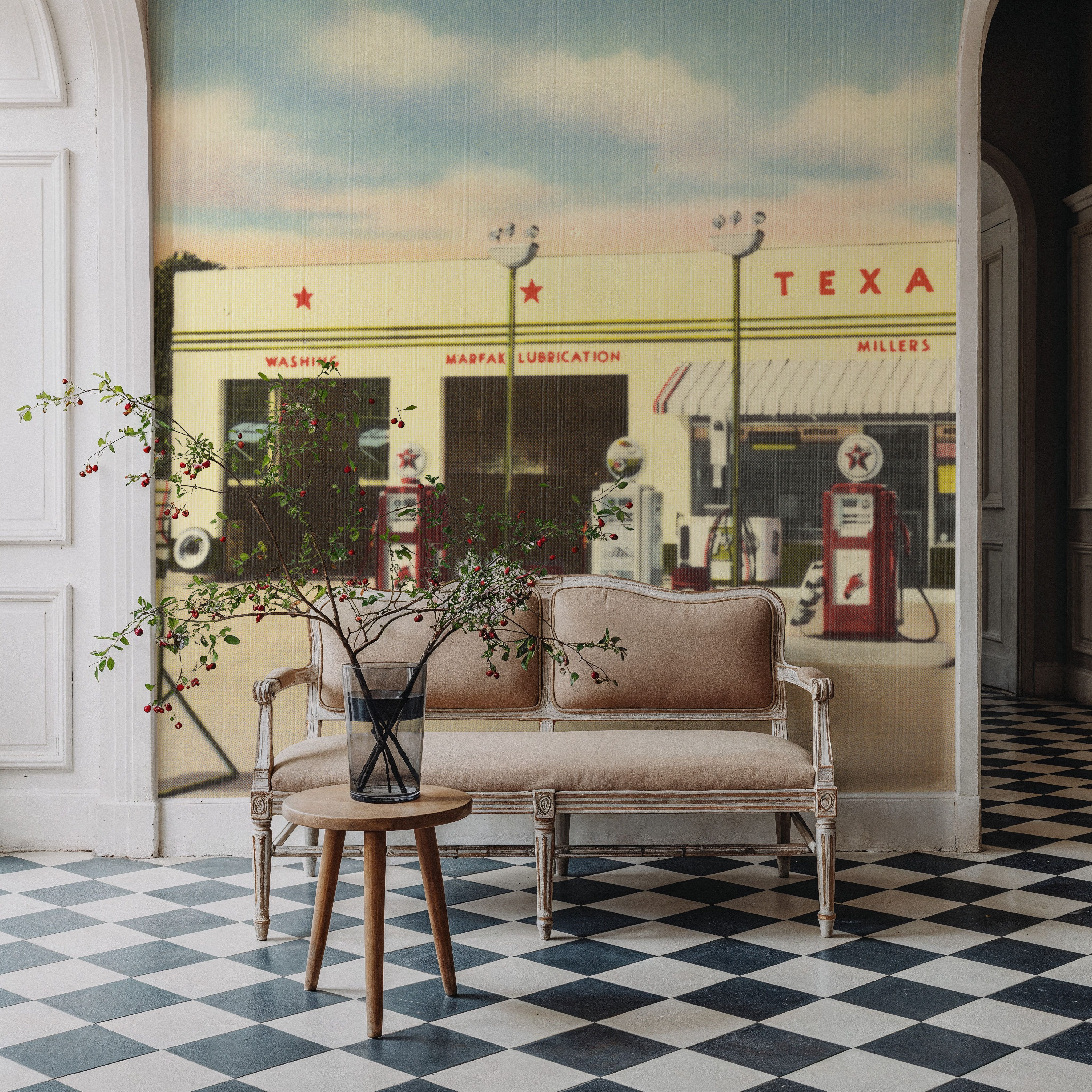 Greetings from the Gas Station - Screenprint Postcard