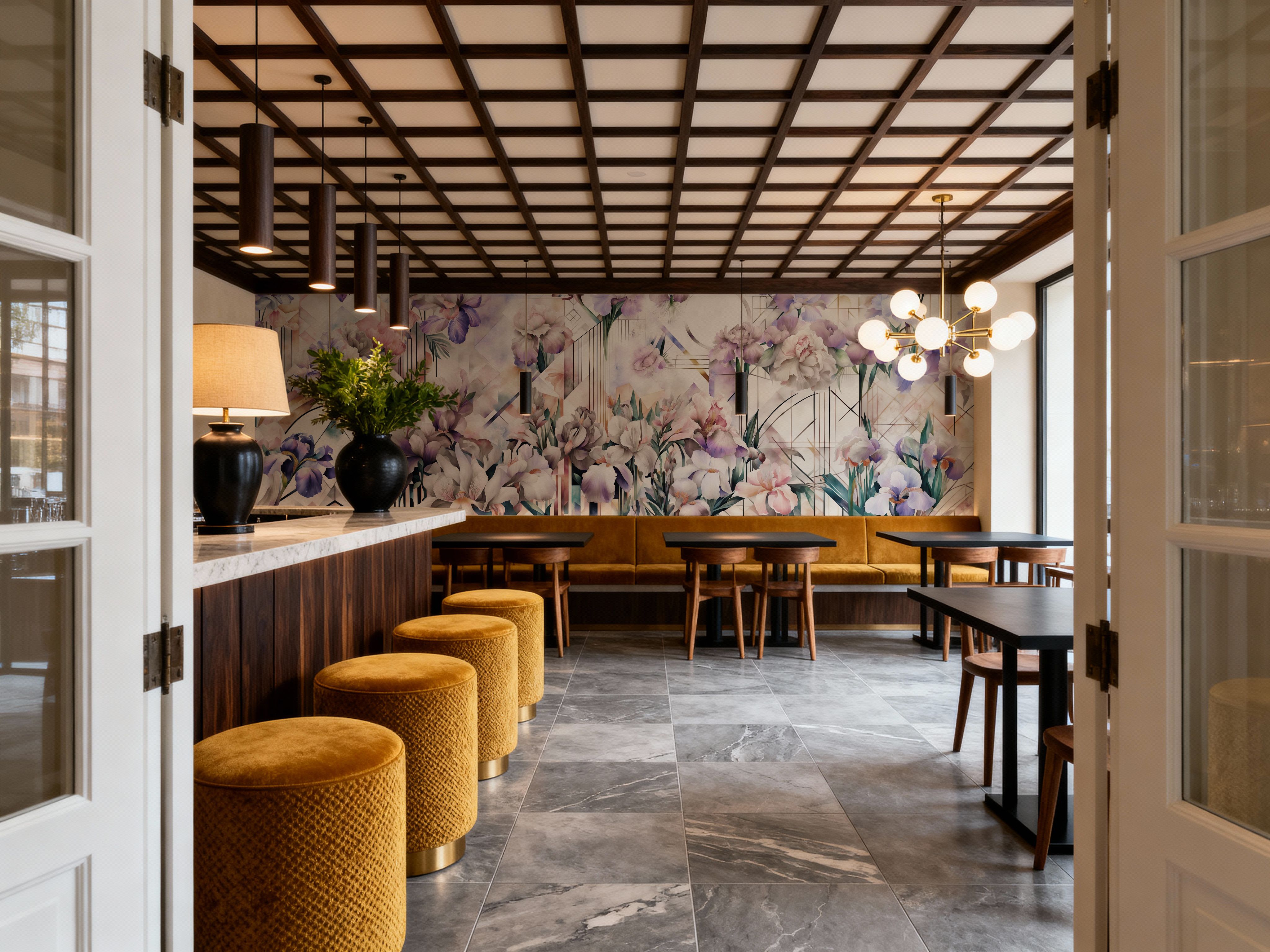 Watercolor Irises Bright