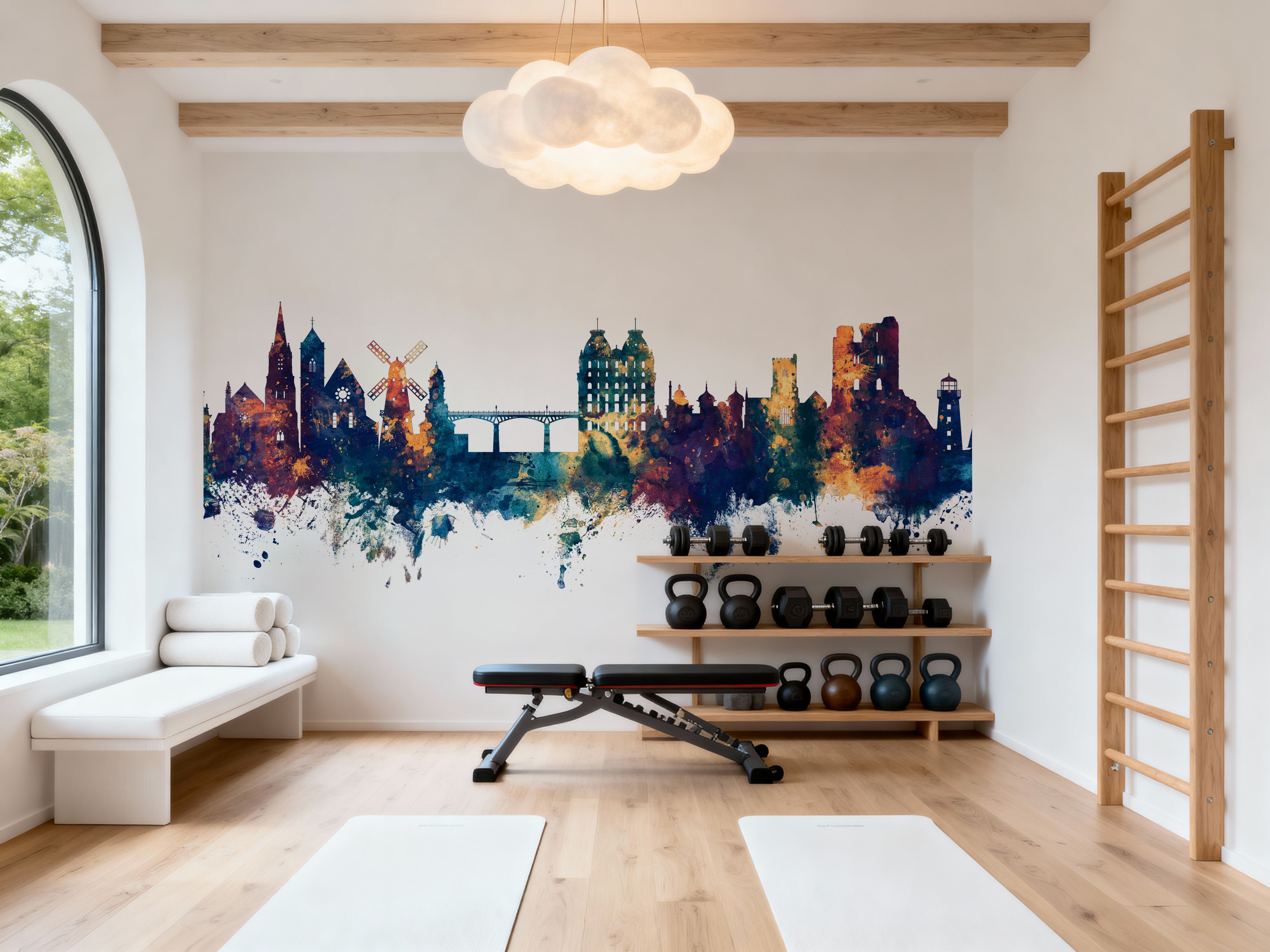 Scarborough England Skyline Blue & Bronze