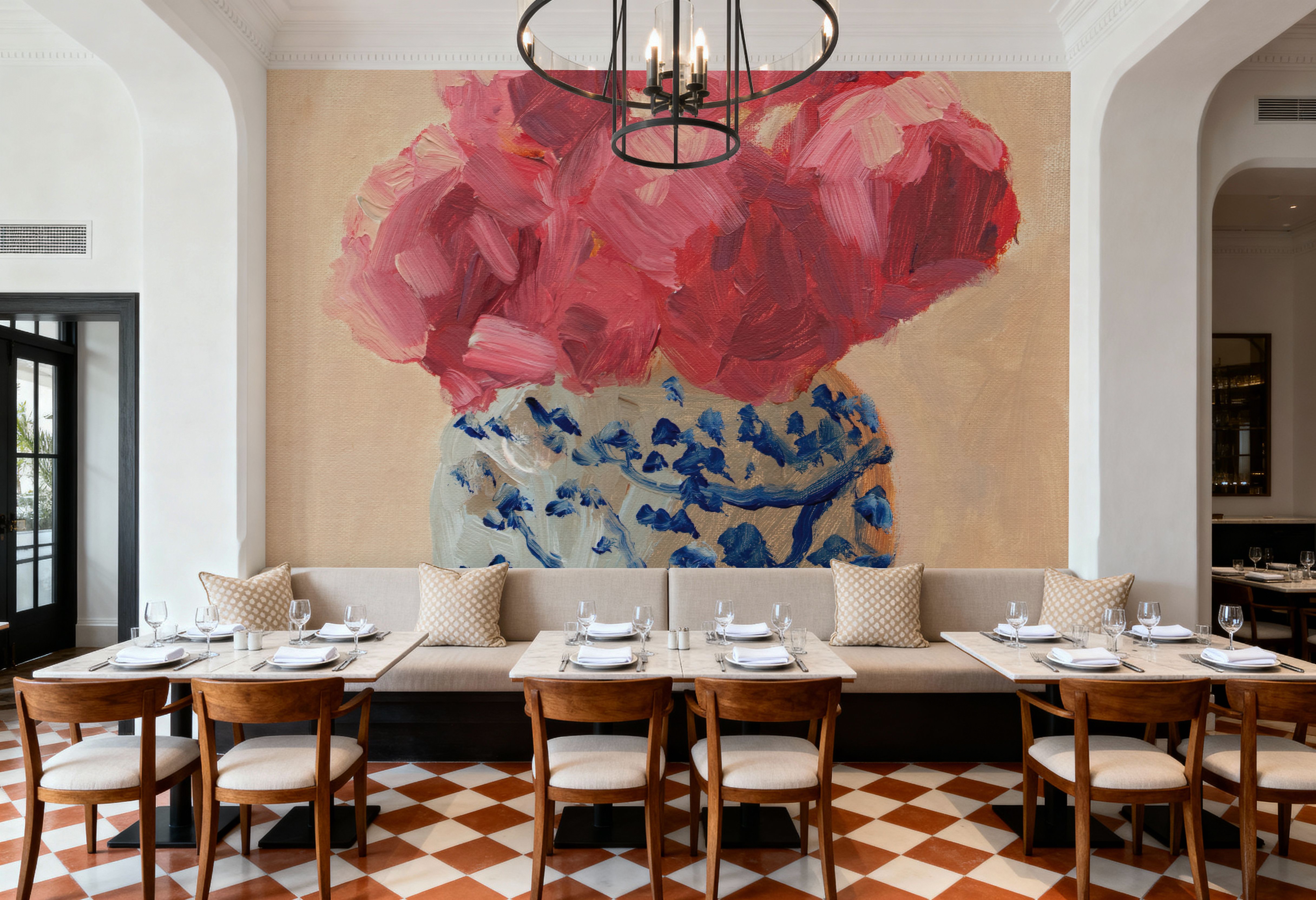 Peonies in Chinoiserie Vase