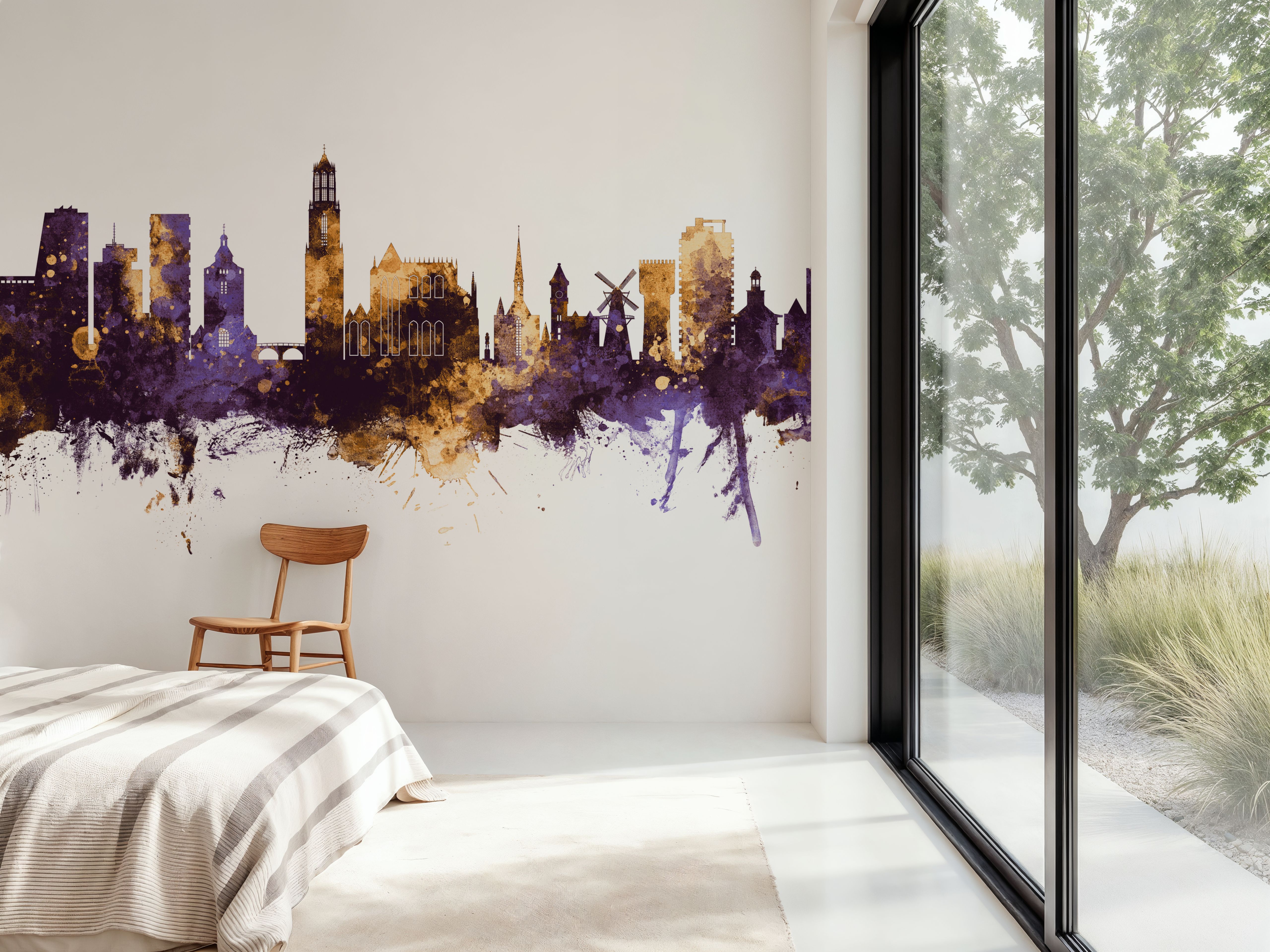 Utrecht The Netherlands Skyline Purple & Gold