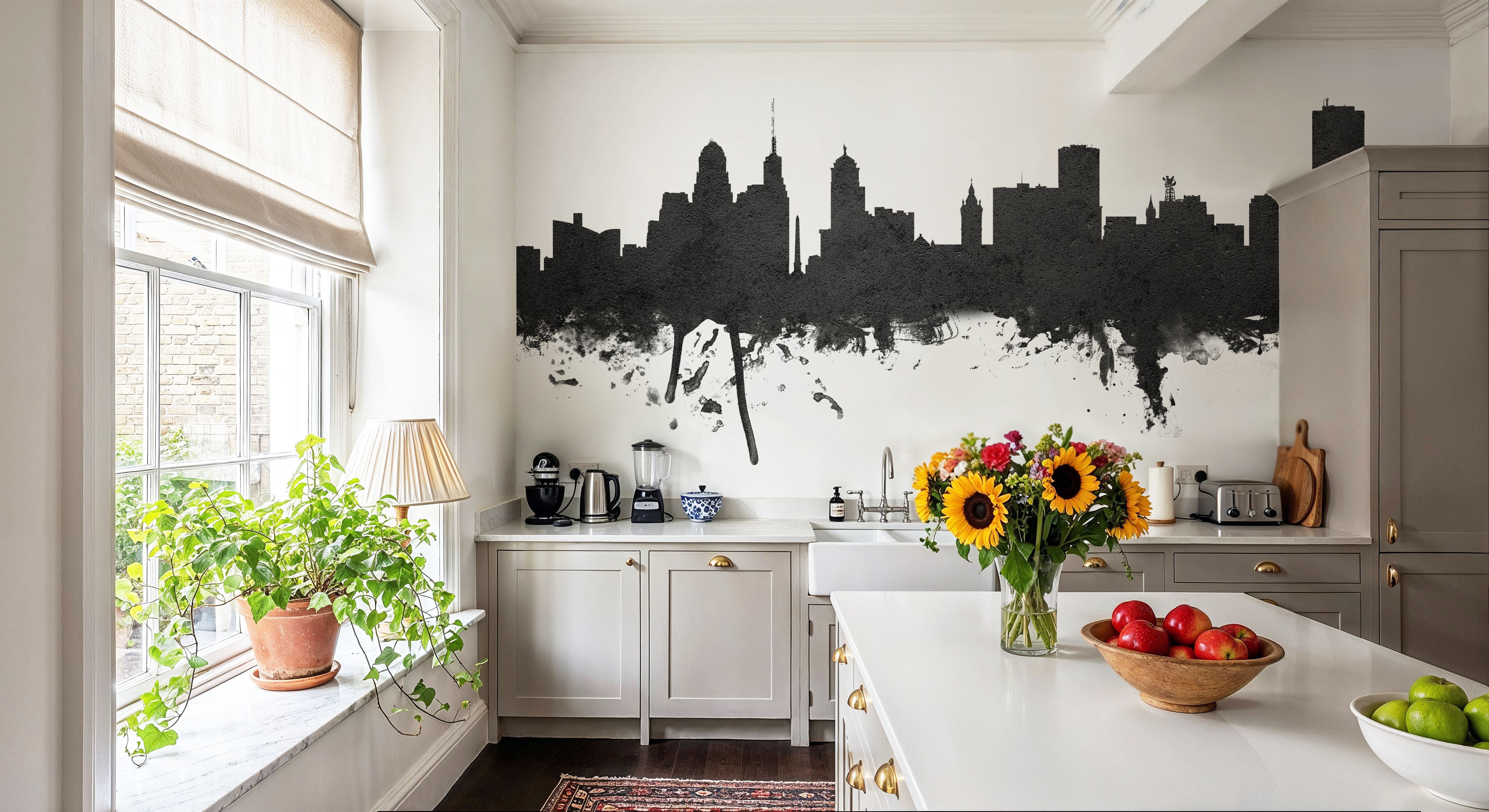 Buffalo New York Skyline Black & White