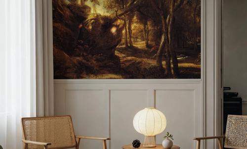 A Forest at Dawn with a Deer Hunt