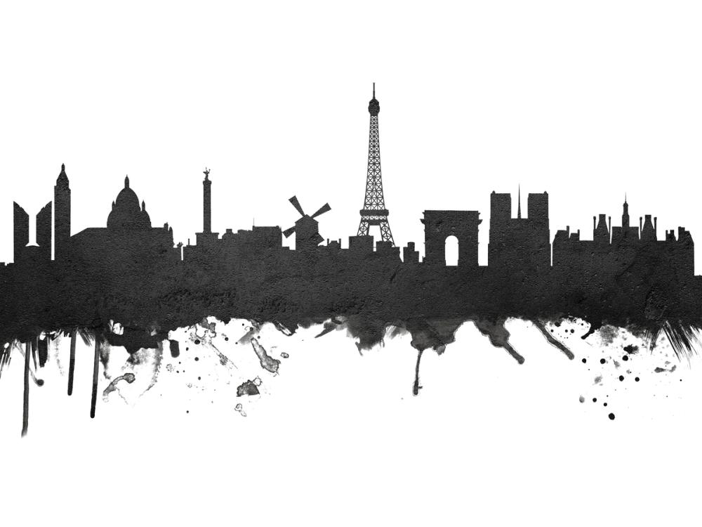 Paris Skyline Black & White