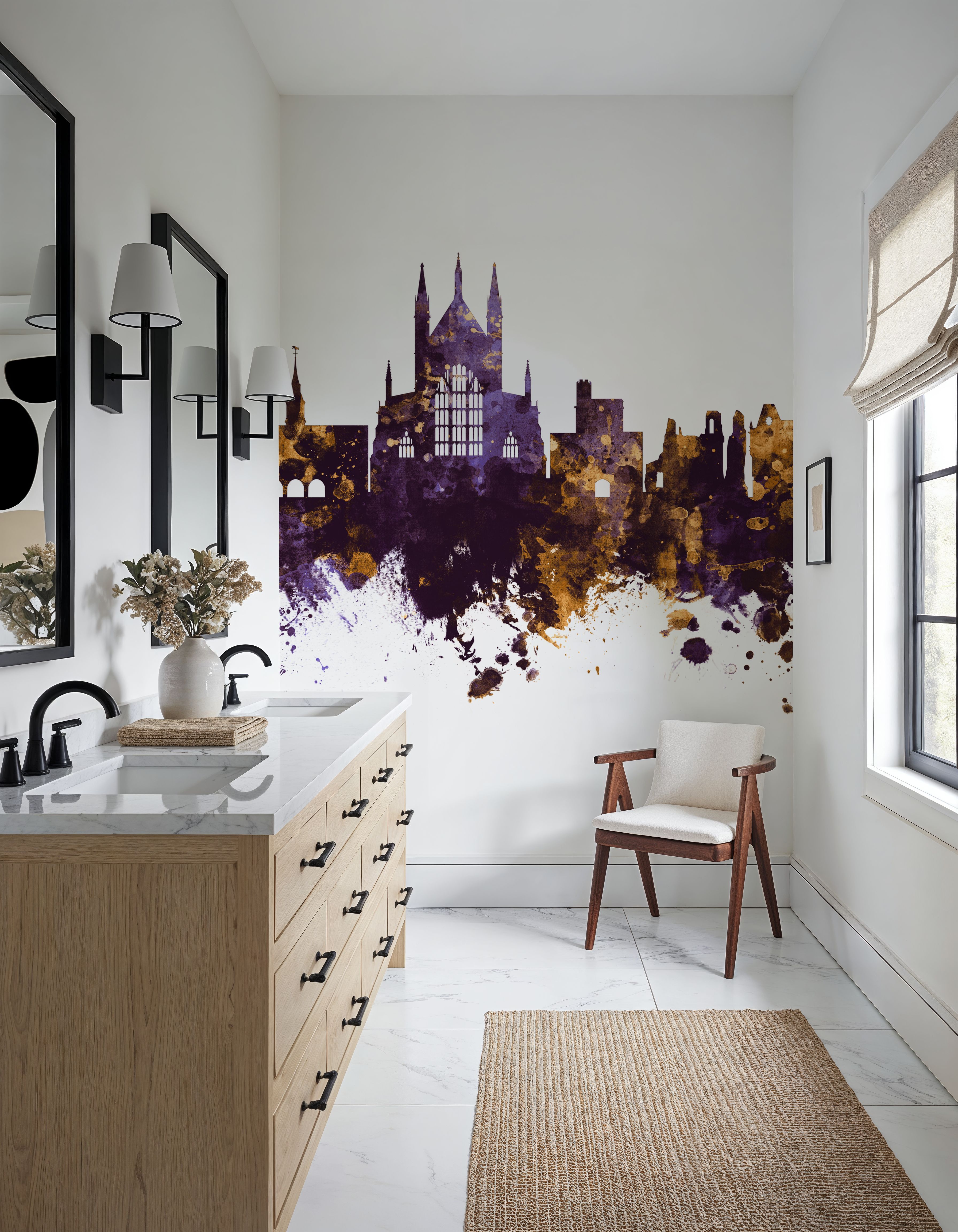 Winchester England Skyline Purple & Gold