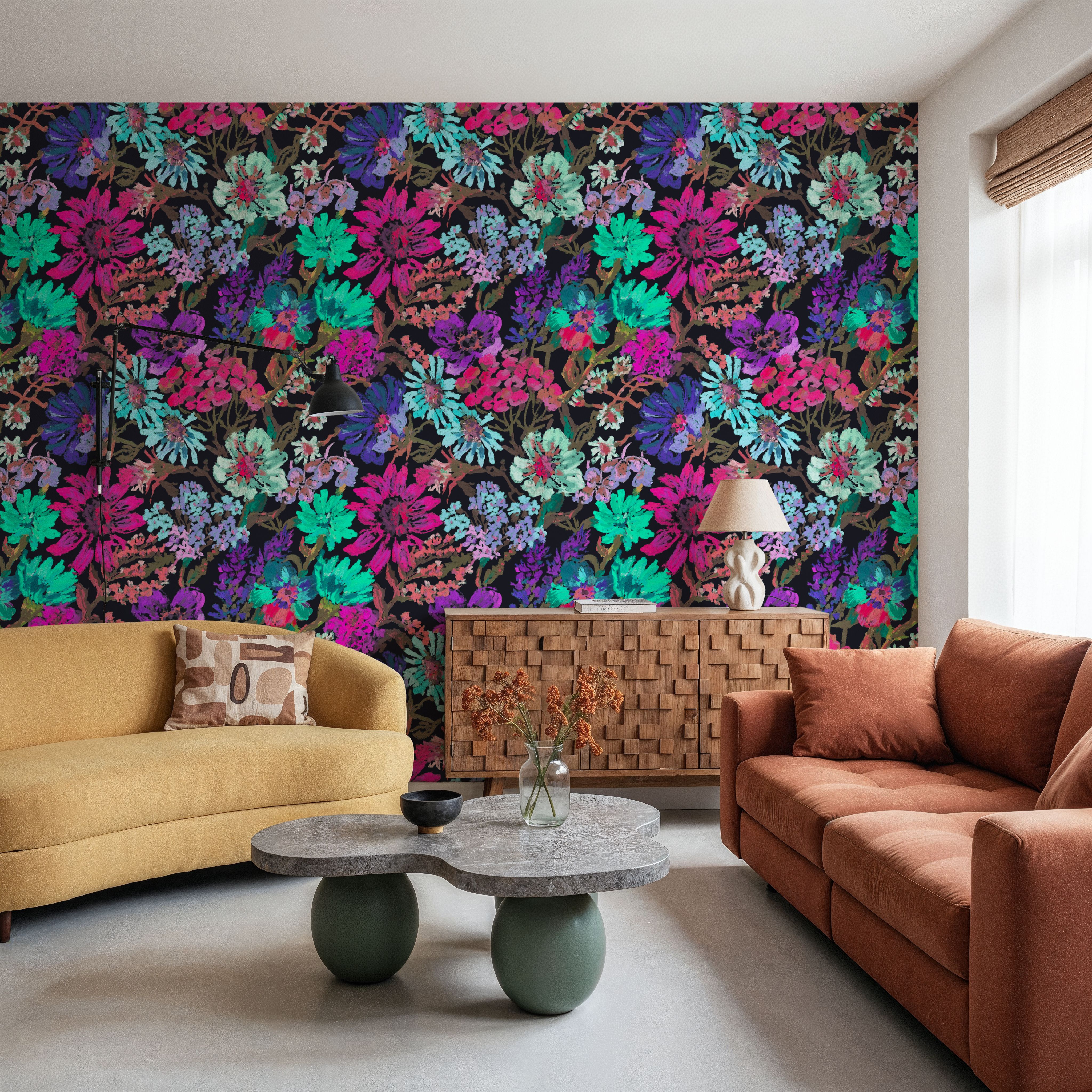 Meadow in Oil Pastel, Cerise