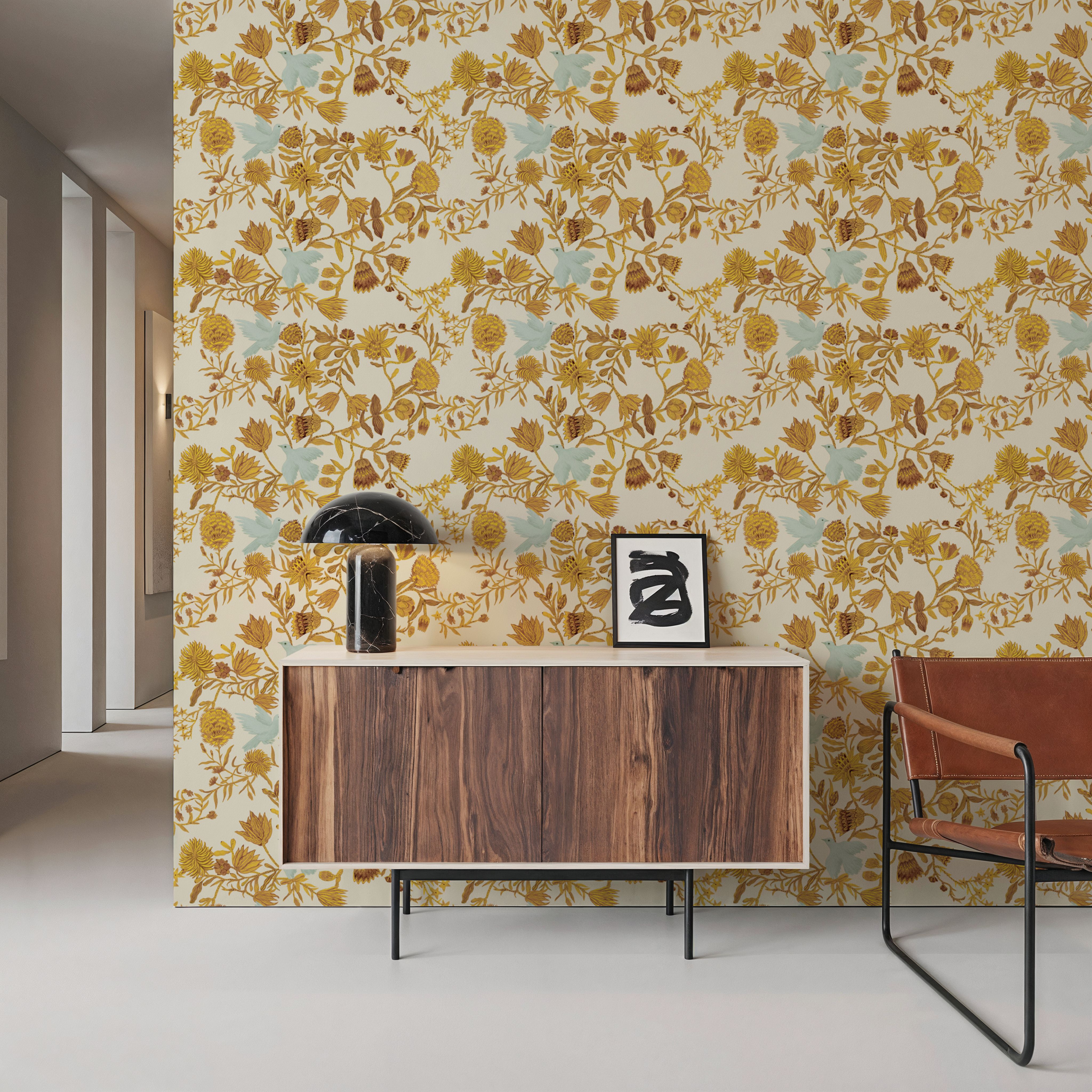 Miracle Blossoms and Birds, Yellow