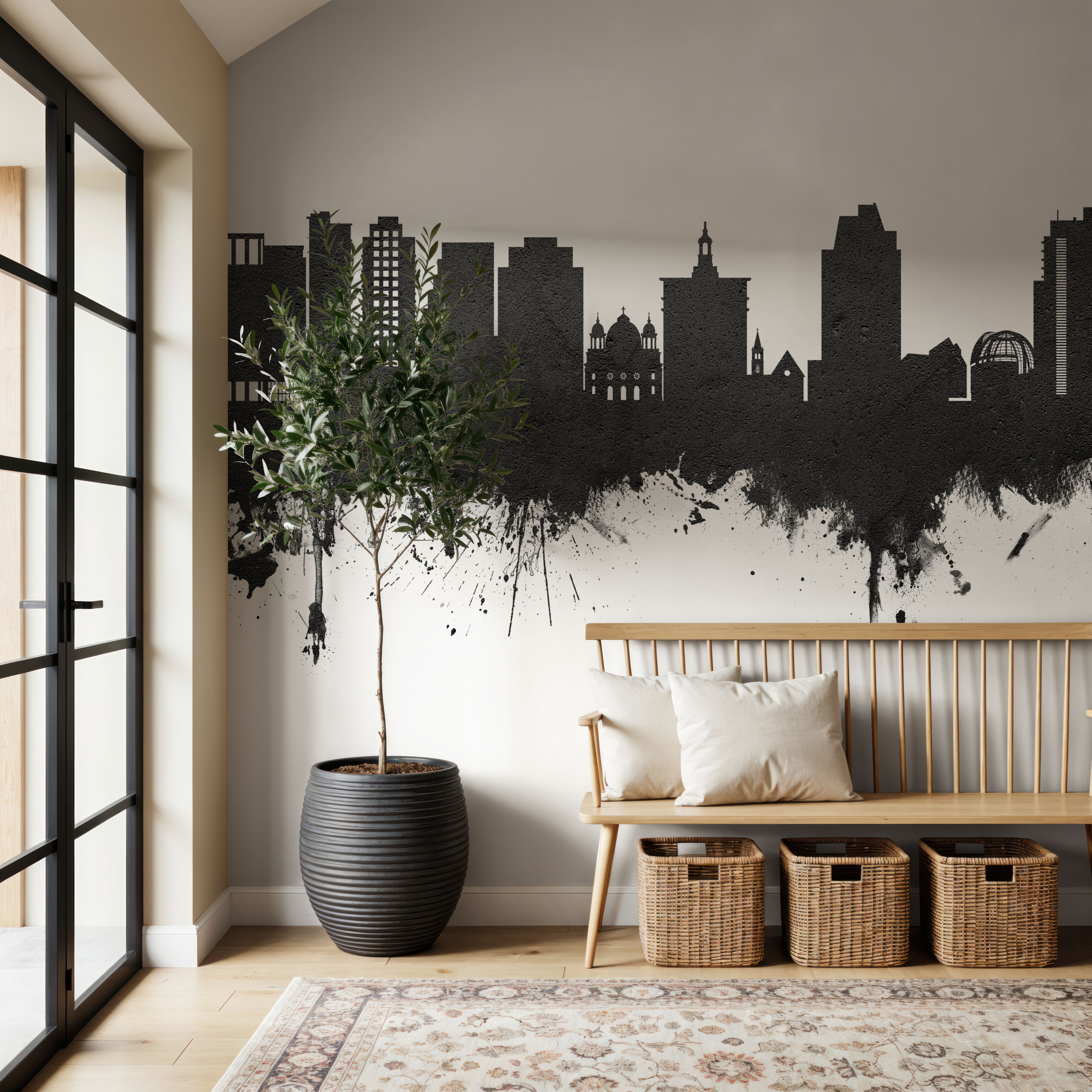 San Jose California Skyline Black & White