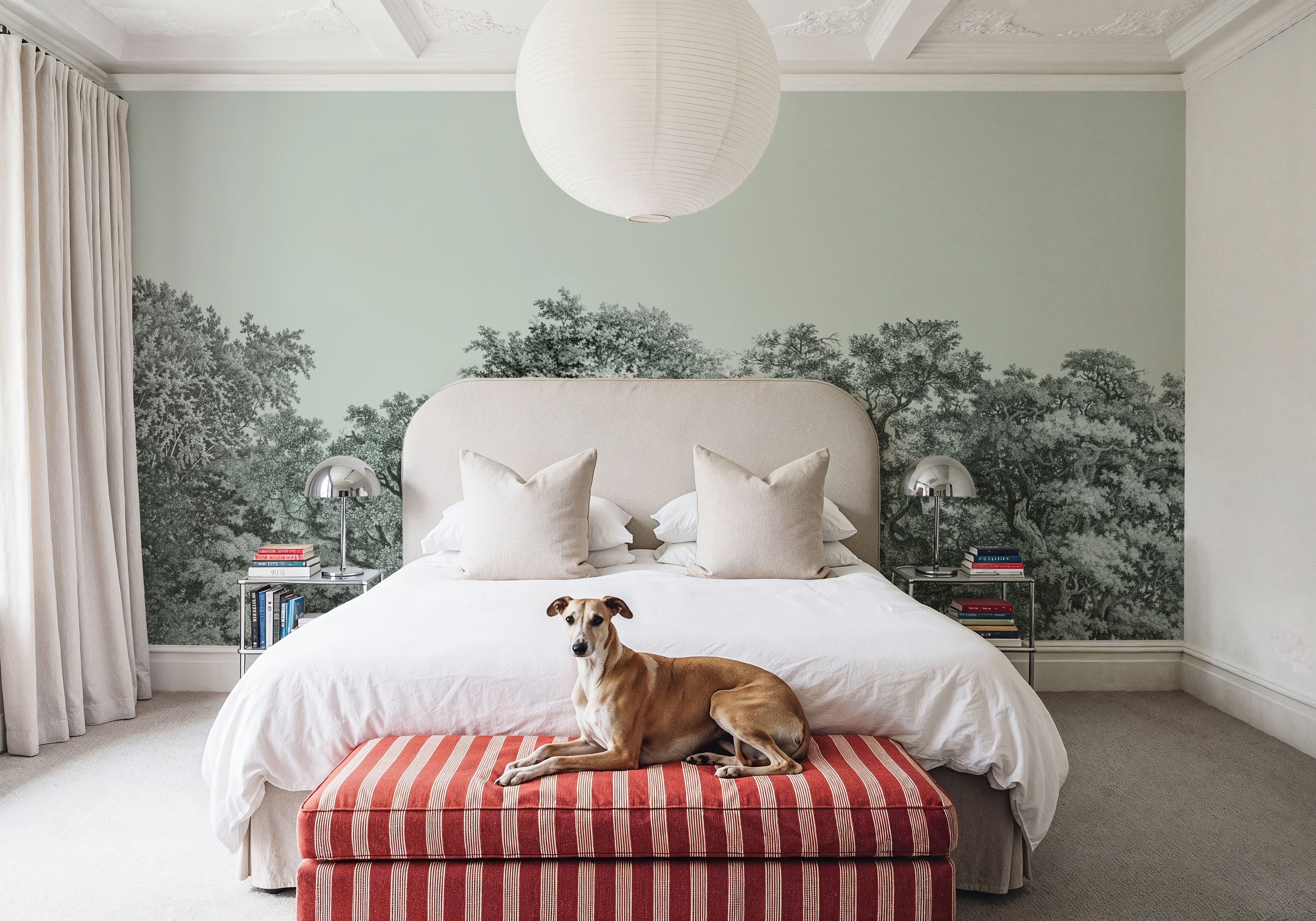 Over the Treetops, Seafoam, Wallpaper