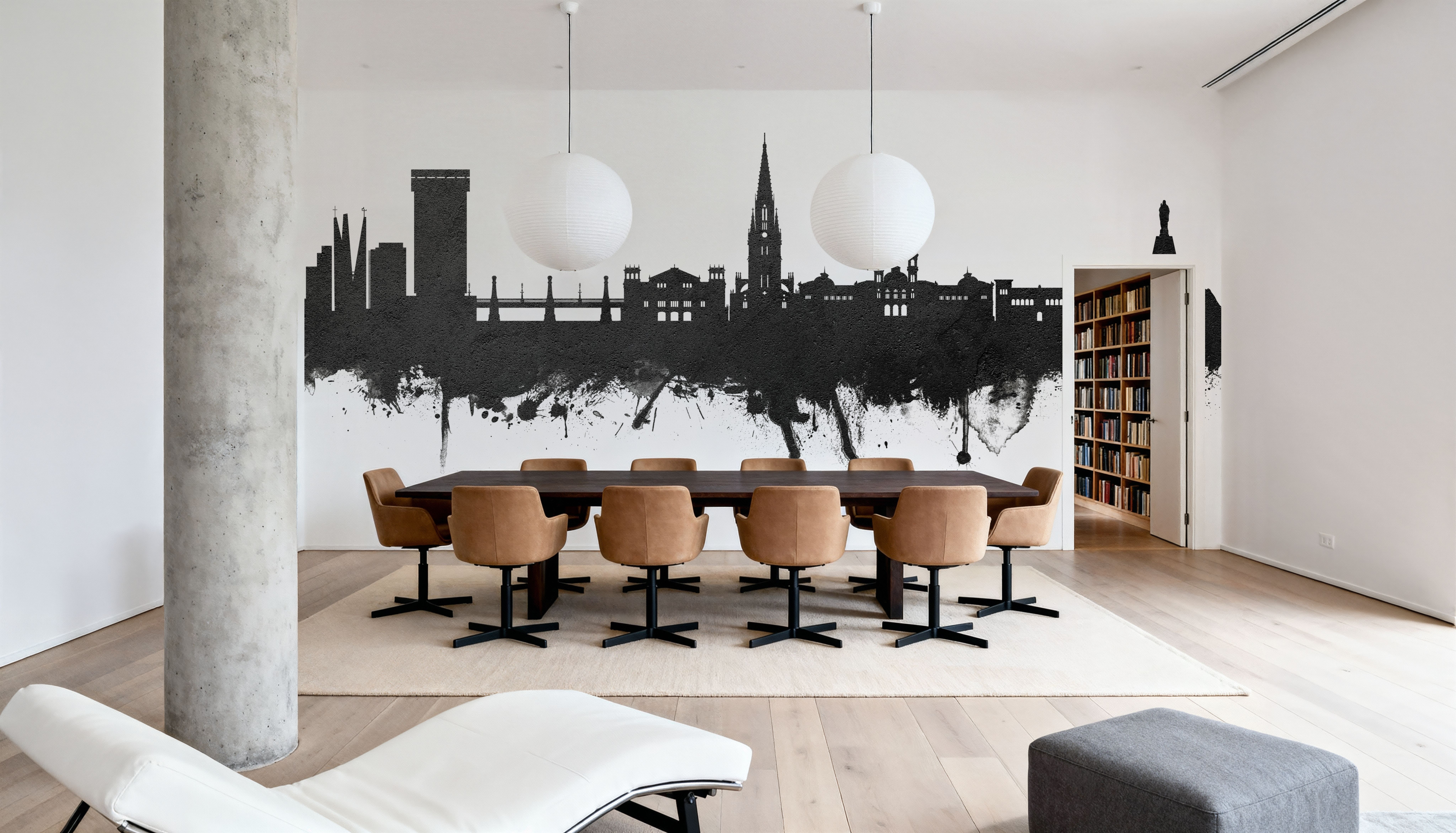 San Sebastian Spain Skyline Black & White