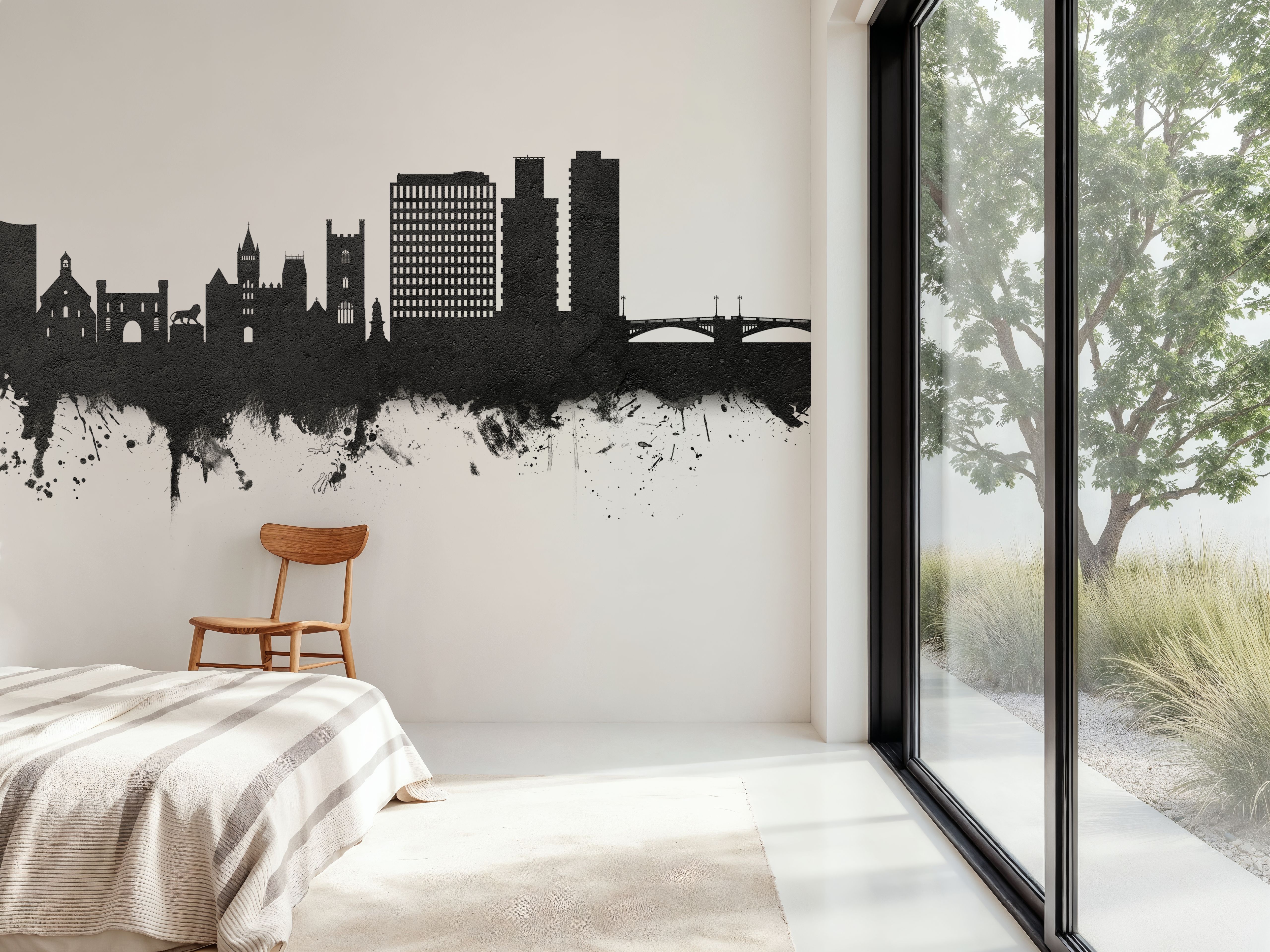 Reading England Skyline Black & White