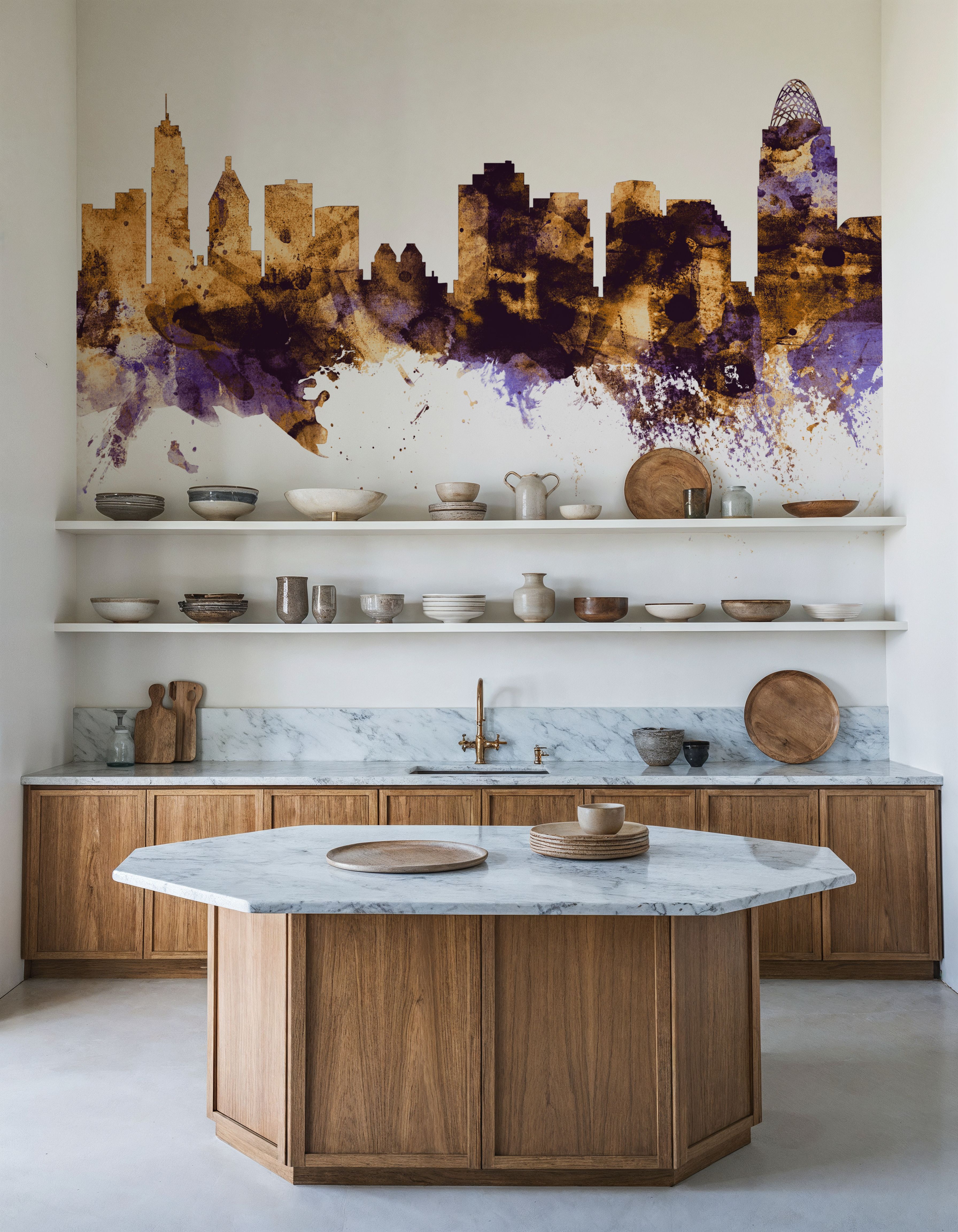 Cincinnati Ohio Skyline Purple & Gold