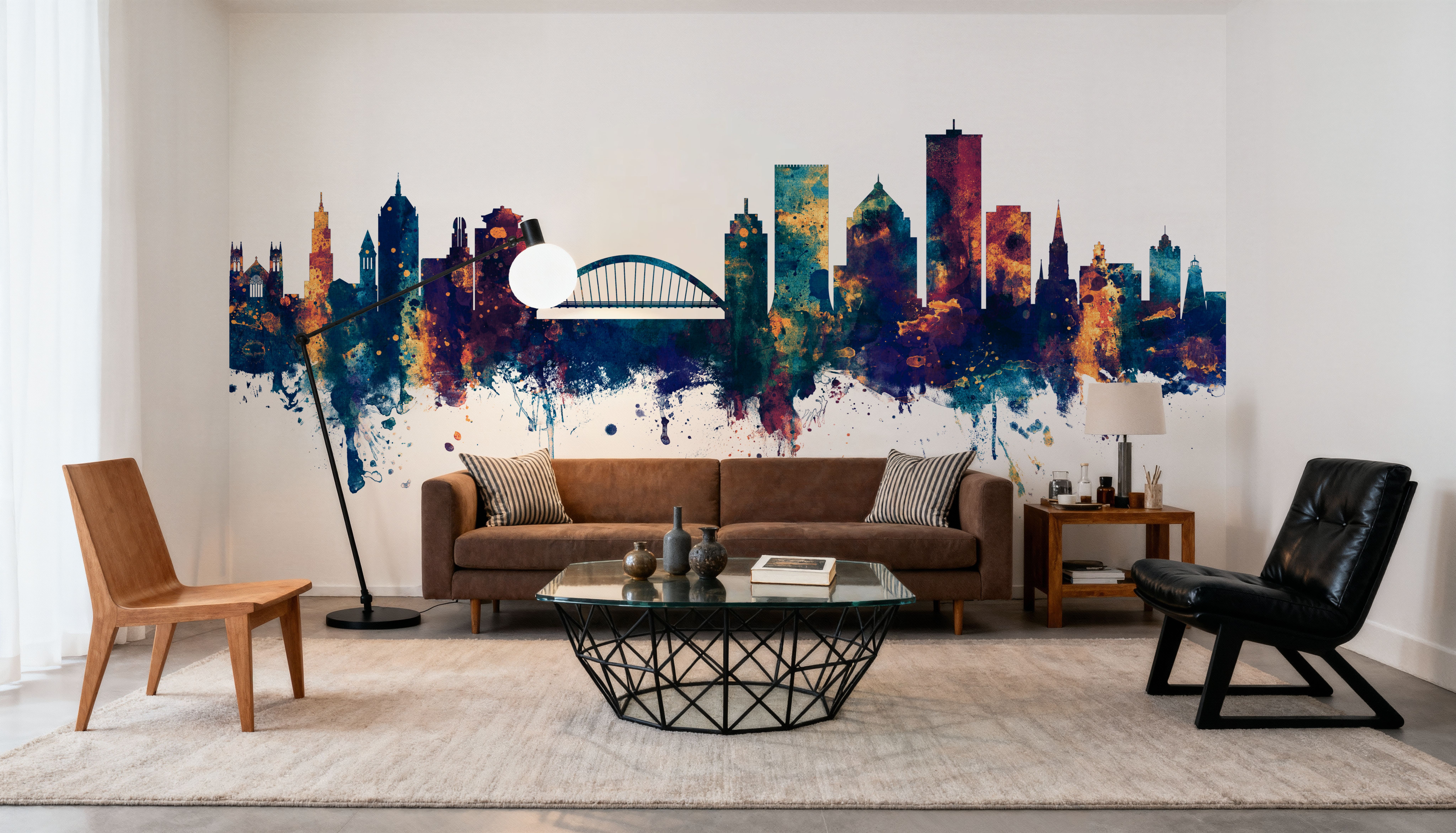 Rochester New York Skyline Blue & Bronze