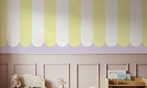 Scalloped Circus Stripes, Yellow