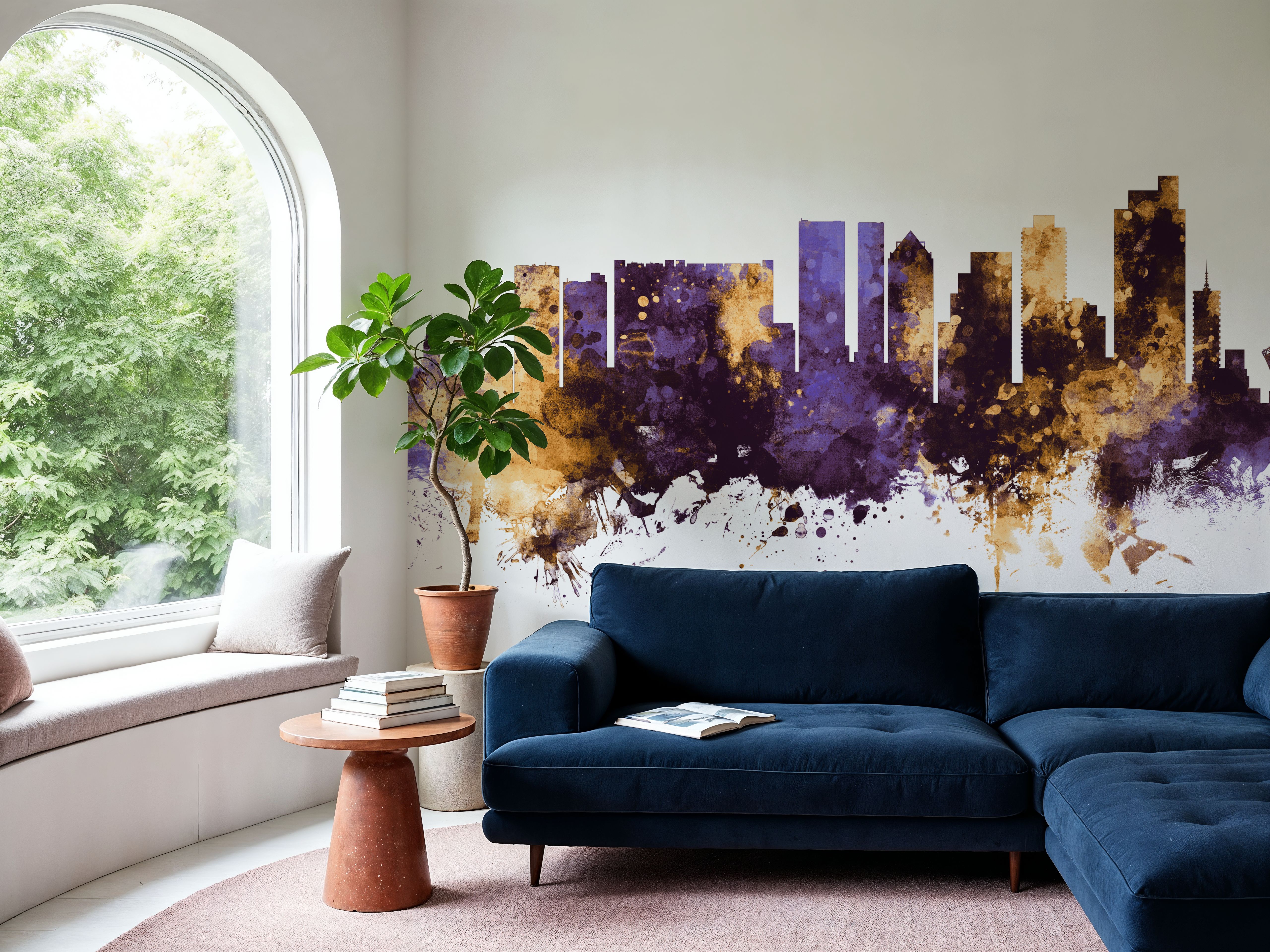 Cape Town Skyline Purple & Gold