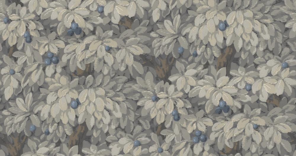 Fruit Tree Bower, Blue on Mauve