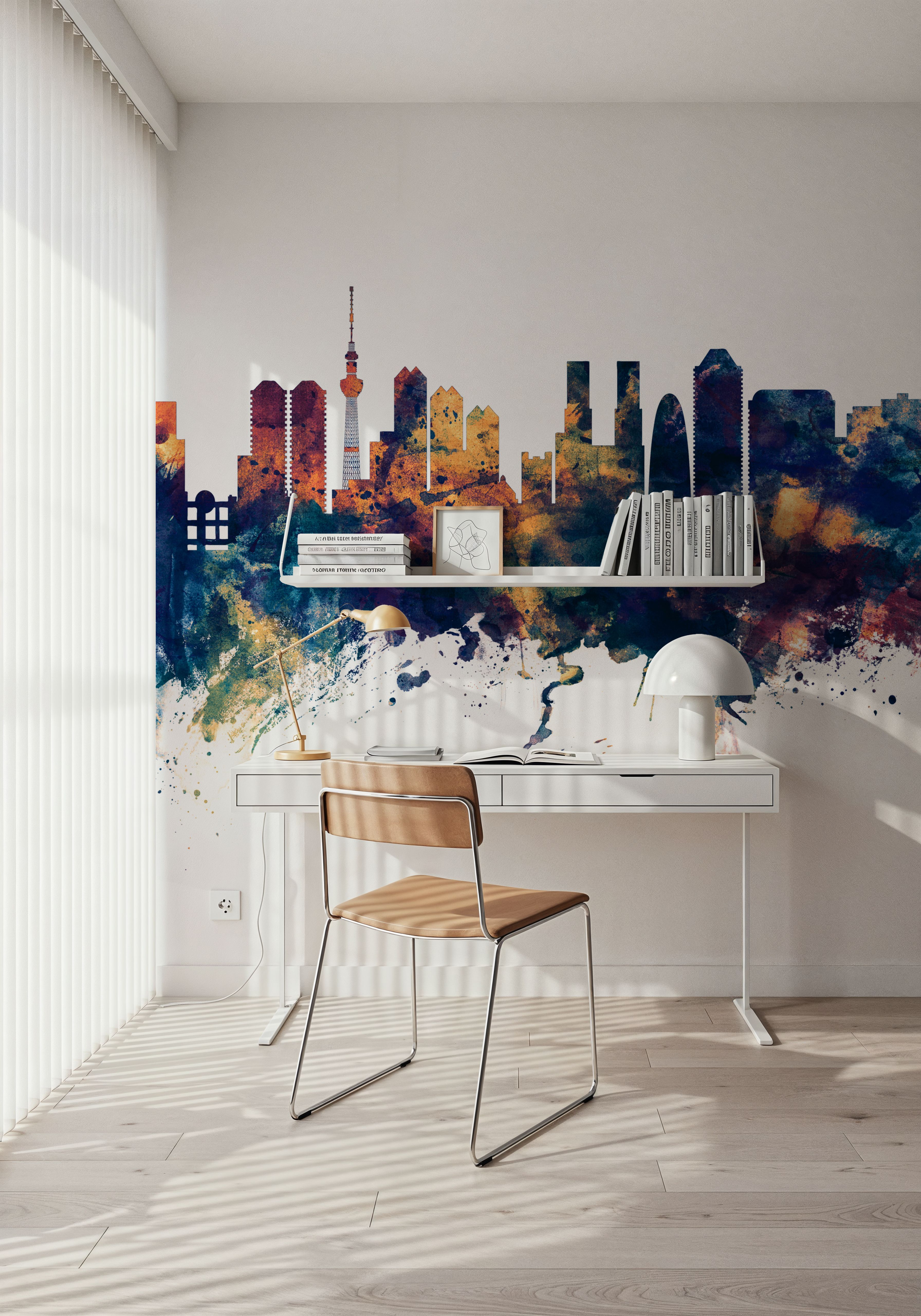 Tokyo Japan Skyline Blue & Bronze