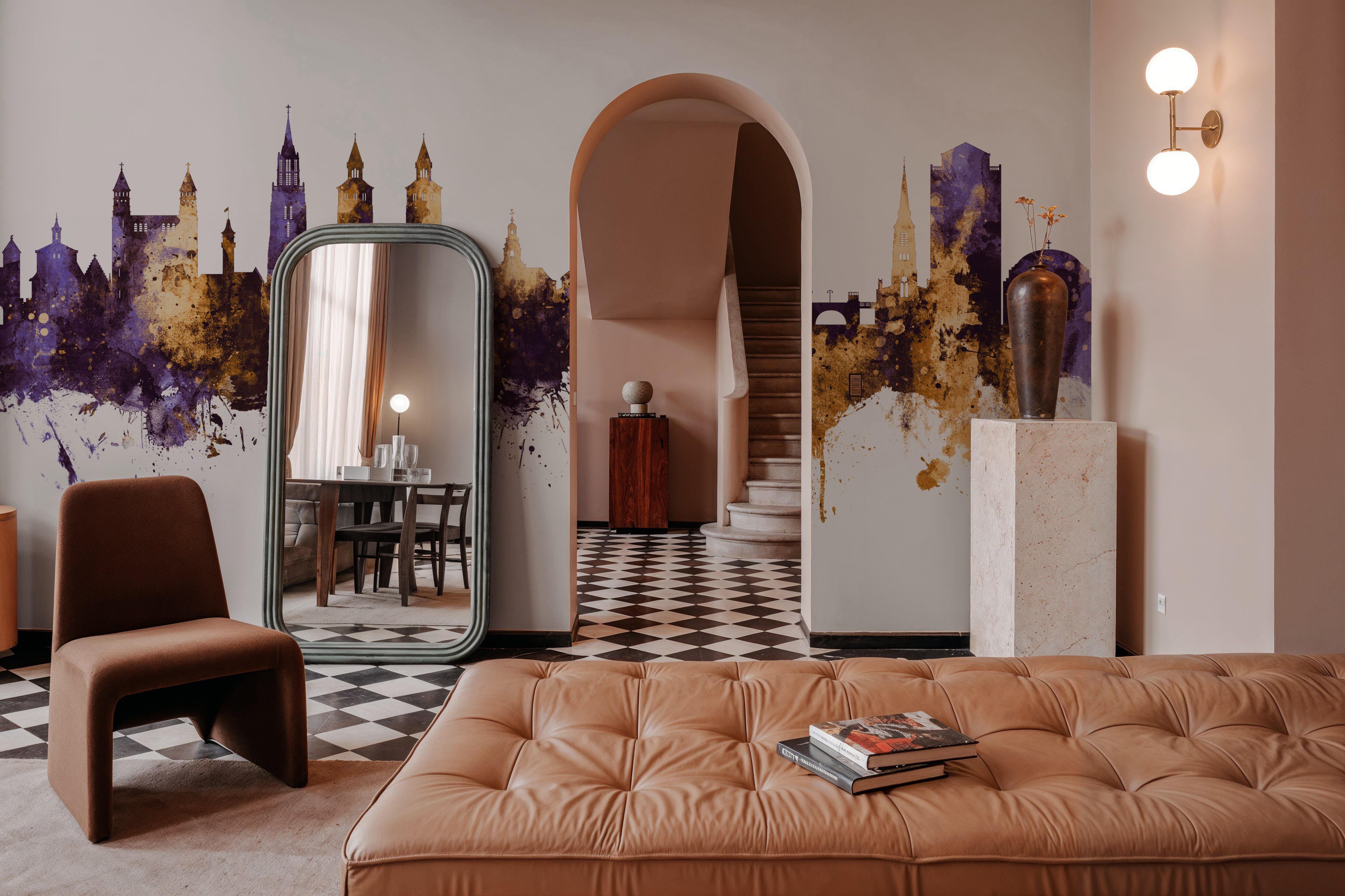 Maastricht The Netherlands Skyline Purple & Gold