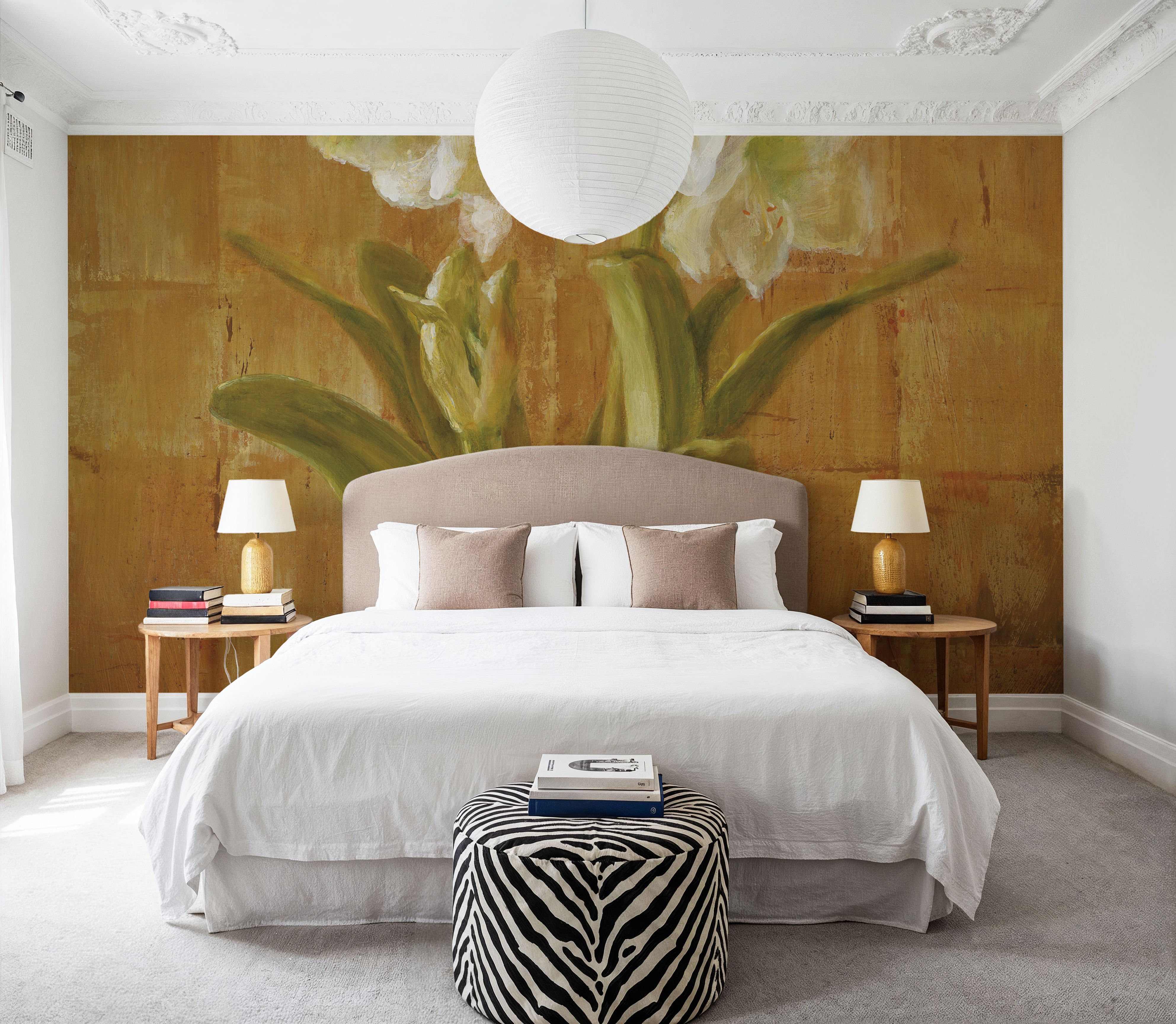 White Amaryllis on Bronze