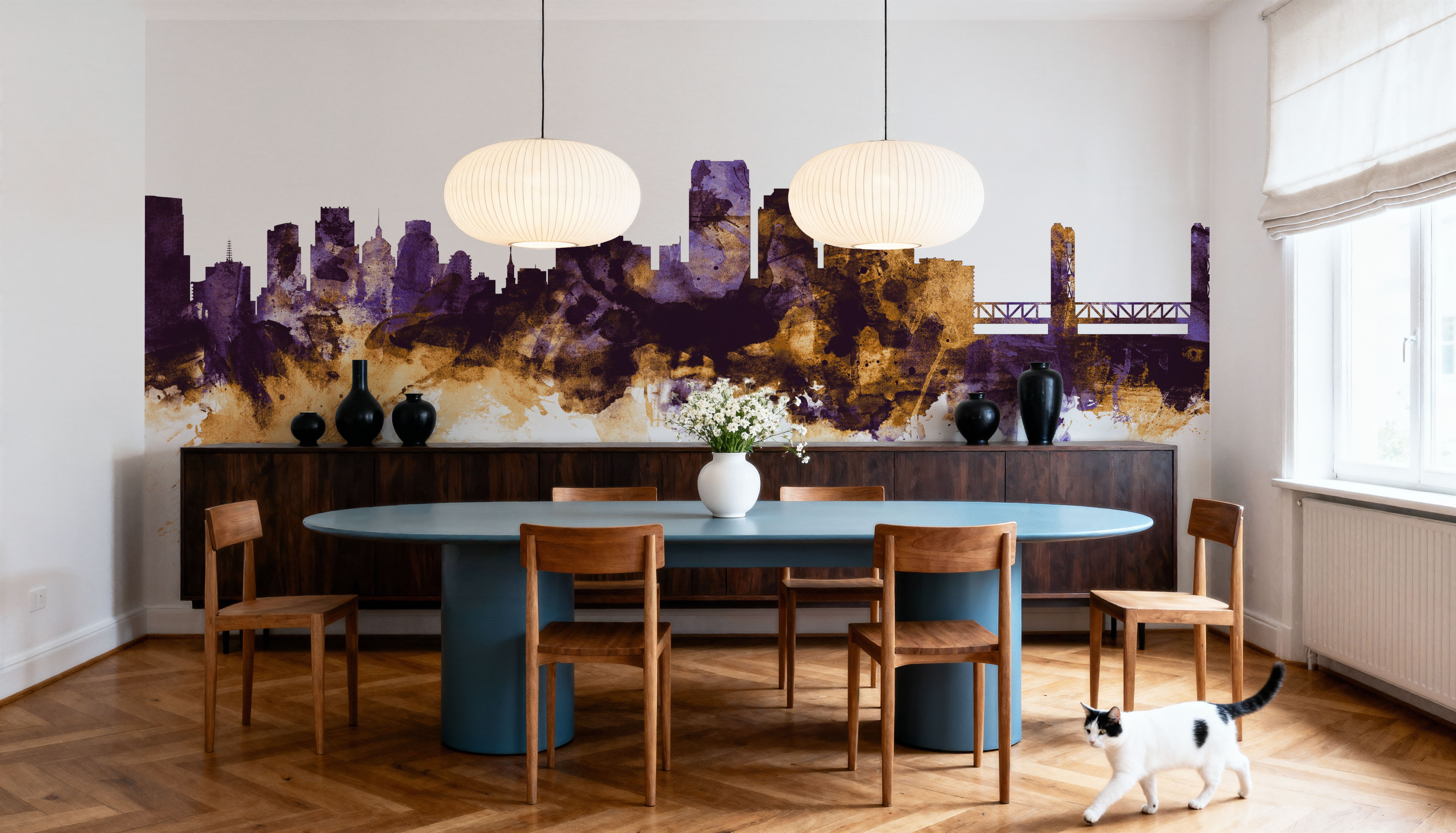 Sacramento California Skyline Purple & Gold