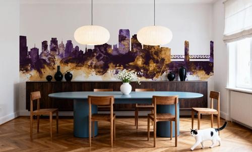 Sacramento California Skyline Purple & Gold