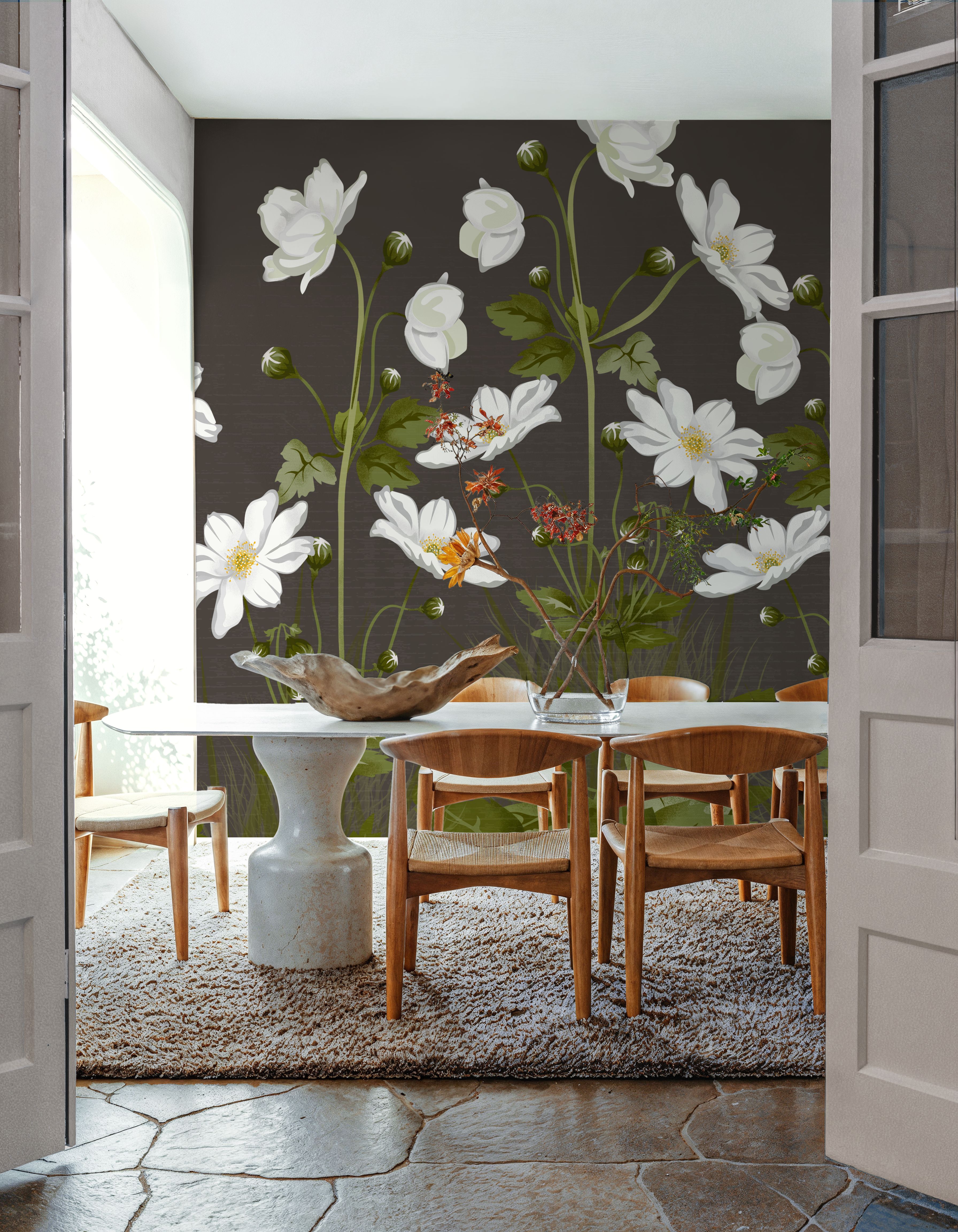 White Anemones, Taupe