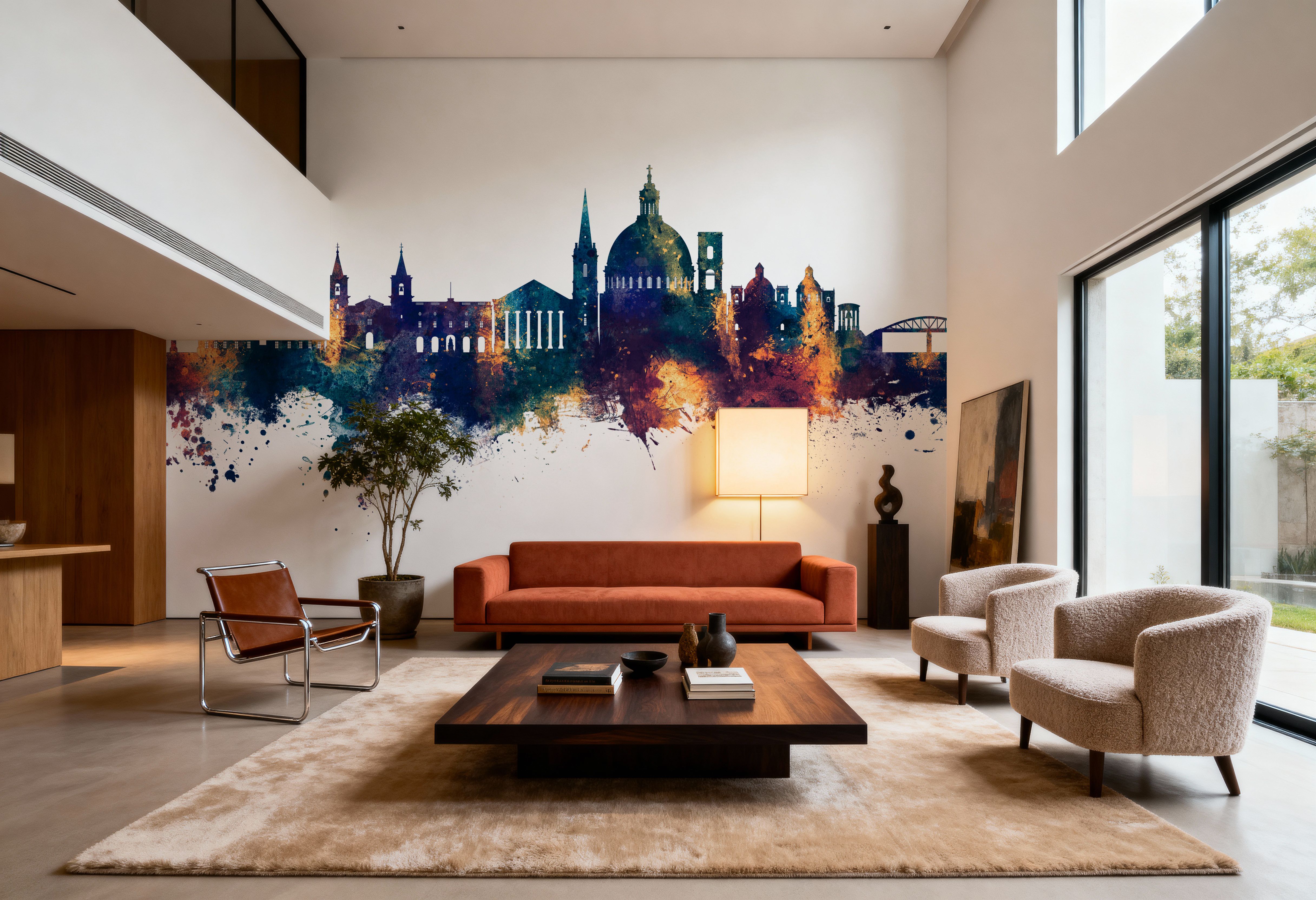 Valletta Malta Skyline Blue & Bronze