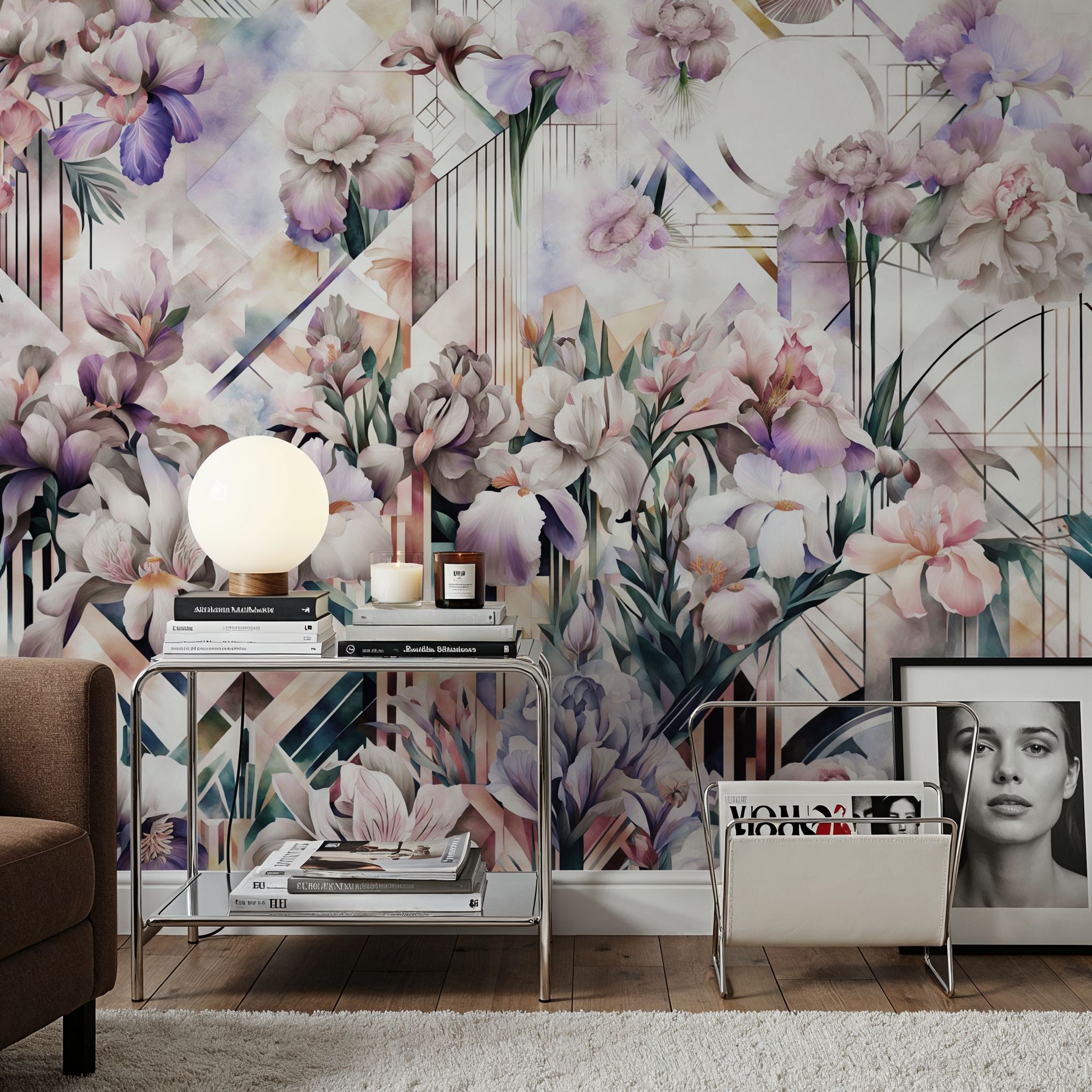 Watercolor Irises Bright