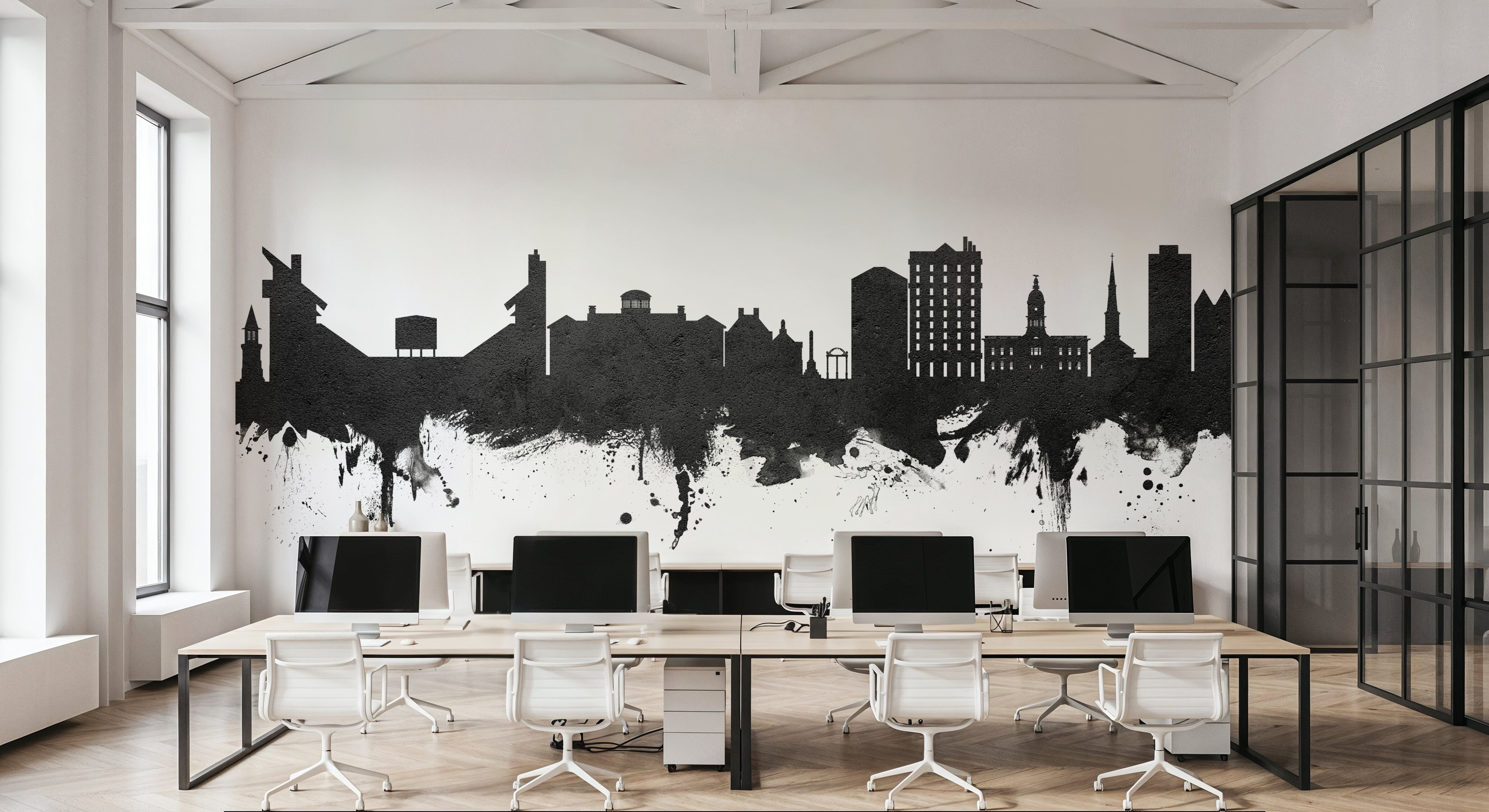 Athens Georgia Skyline Black & White